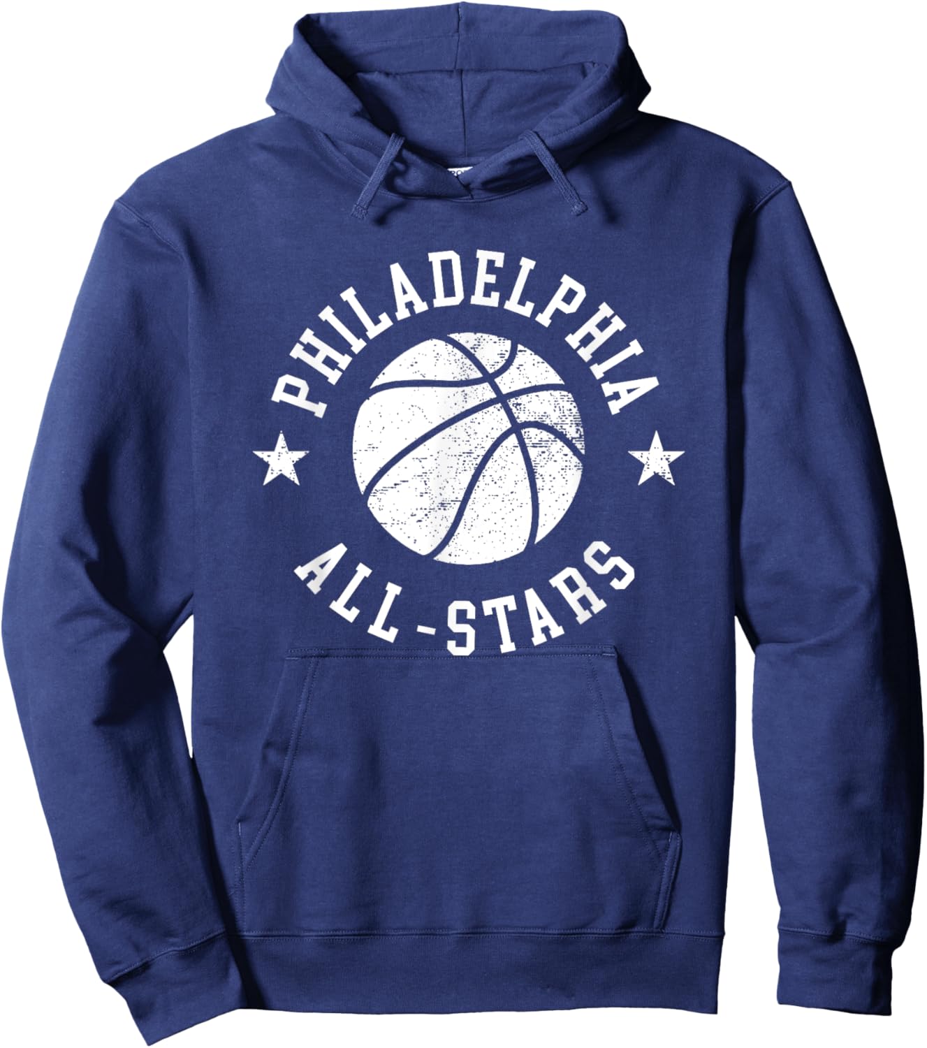 Philadelphia Vintage All-Stars Retro 80s Basketball Hoodie - Hoodie | Navy