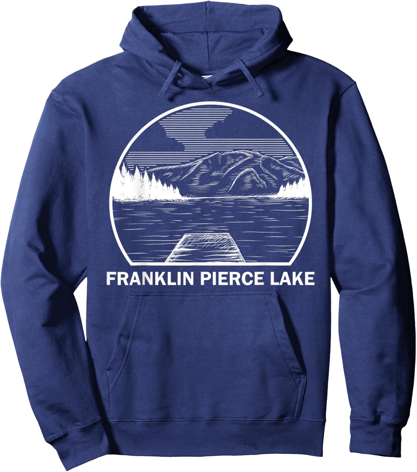 FRANKLIN PIERCE LAKE NEW HAMPSHIRE Funny Fishing Summer Gift Women Kids Hoodie - Hoodie | Navy