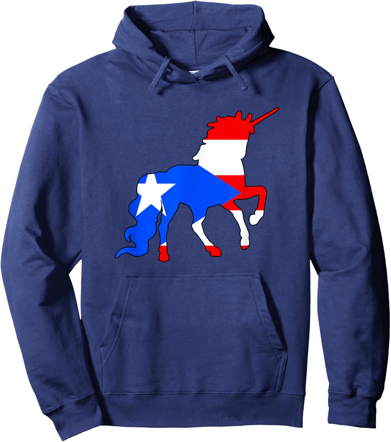 Boricua Puerto Rico PR Flag Puerto Rican Unicorn Kids Girls Hoodie - Hoodie | Navy