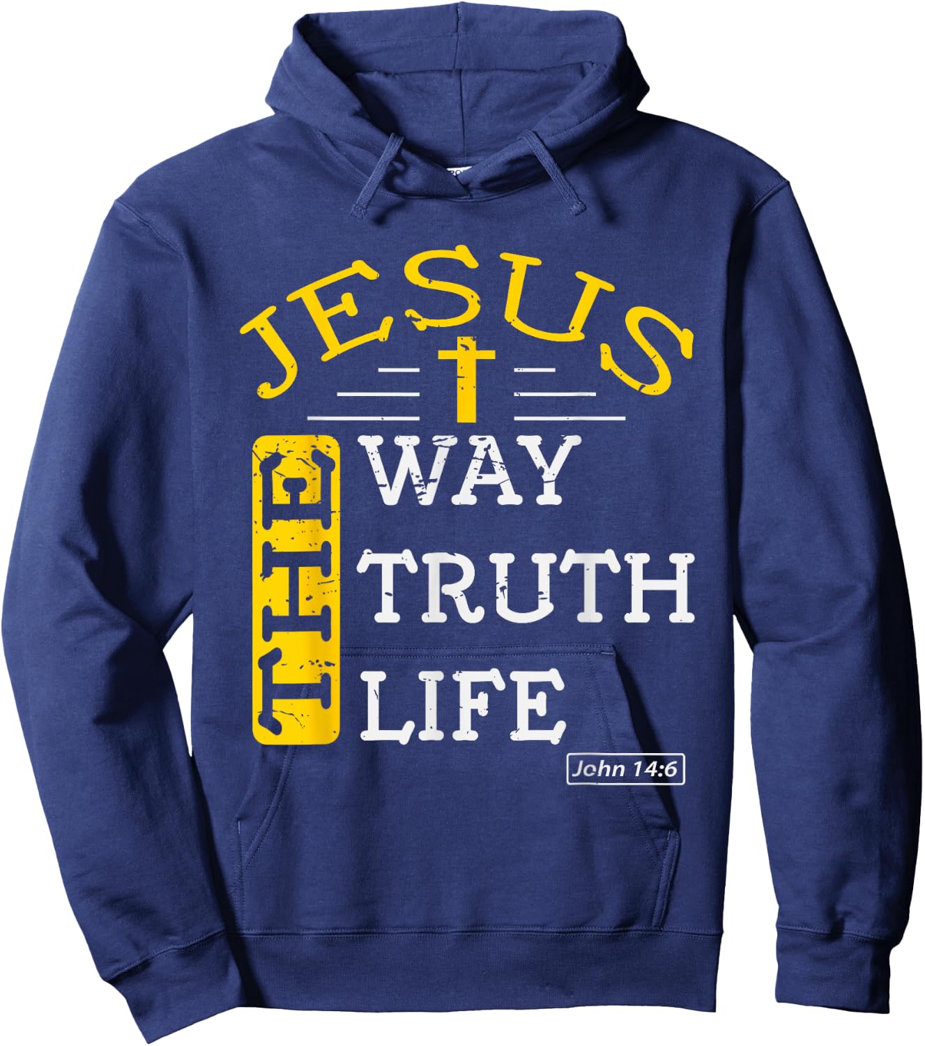 Religious Christian Bible Verse 14:6 Biblical Gospel Hoodie - Hoodie | Navy
