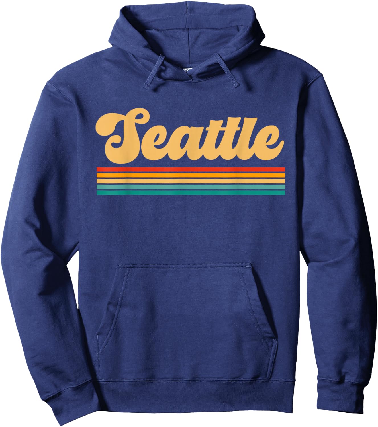 Retro Seattle Washington Hoodie - Hoodie | Navy