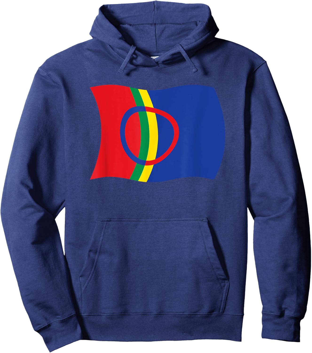 Wavy Flag of the Sami People Lapland Sapmi Norway Shirt Hoodie - Hoodie | Navy