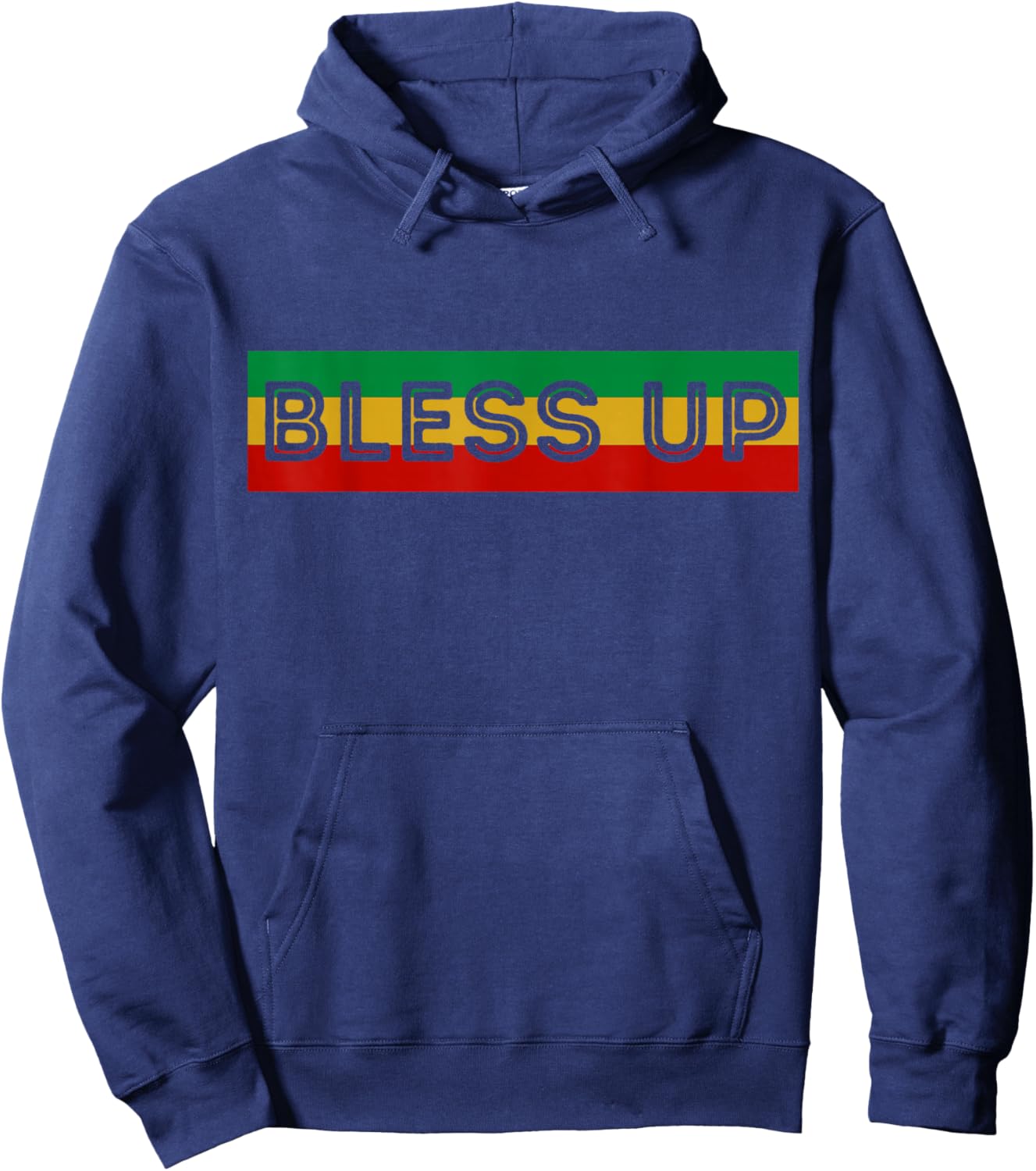 Bless Up Reggae Music Rasta Hoodie - Hoodie | Navy