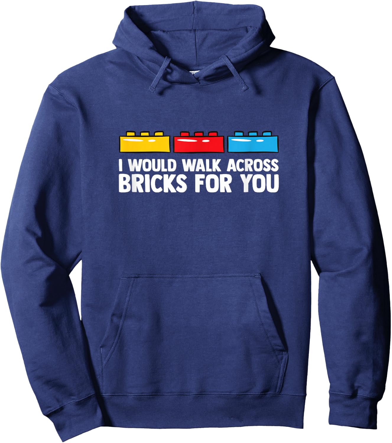 Walk Across Bricks - Building Blocks Brick Toy Brick Builder Hoodie - Hoodie | Navy