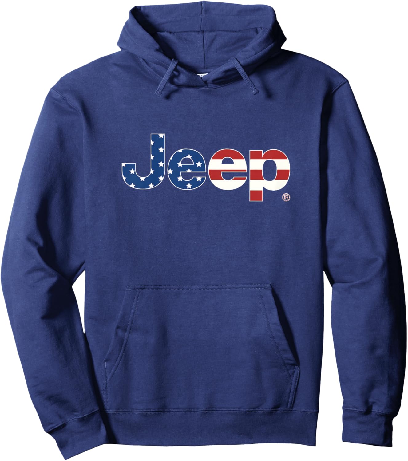 Kids Jeep Flag Wordmark Logo Officially Licensed Hoodie - Hoodie | Navy