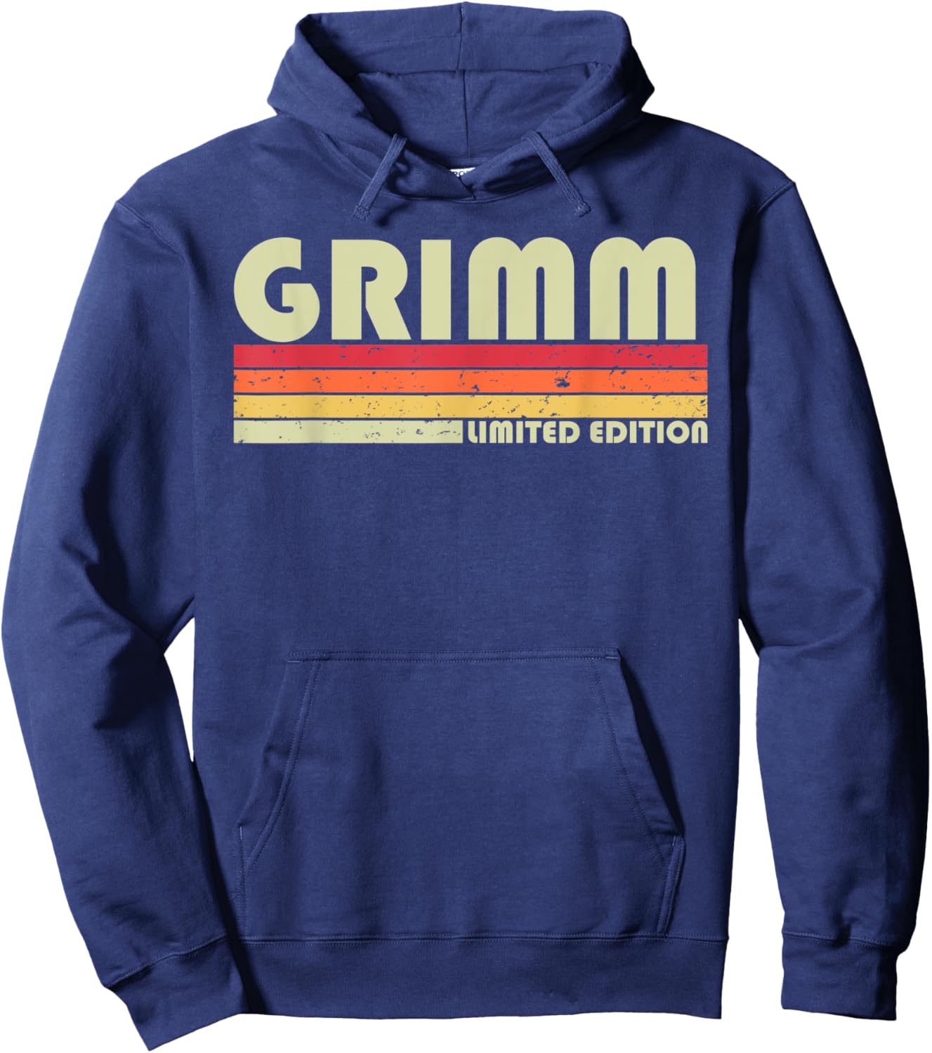 Customized Last Name Gifts Family Christmas Team Grimm Surname Funny Retro Vintage 80s 90s Birthday Reunion Hoodie - Hoodie | Navy