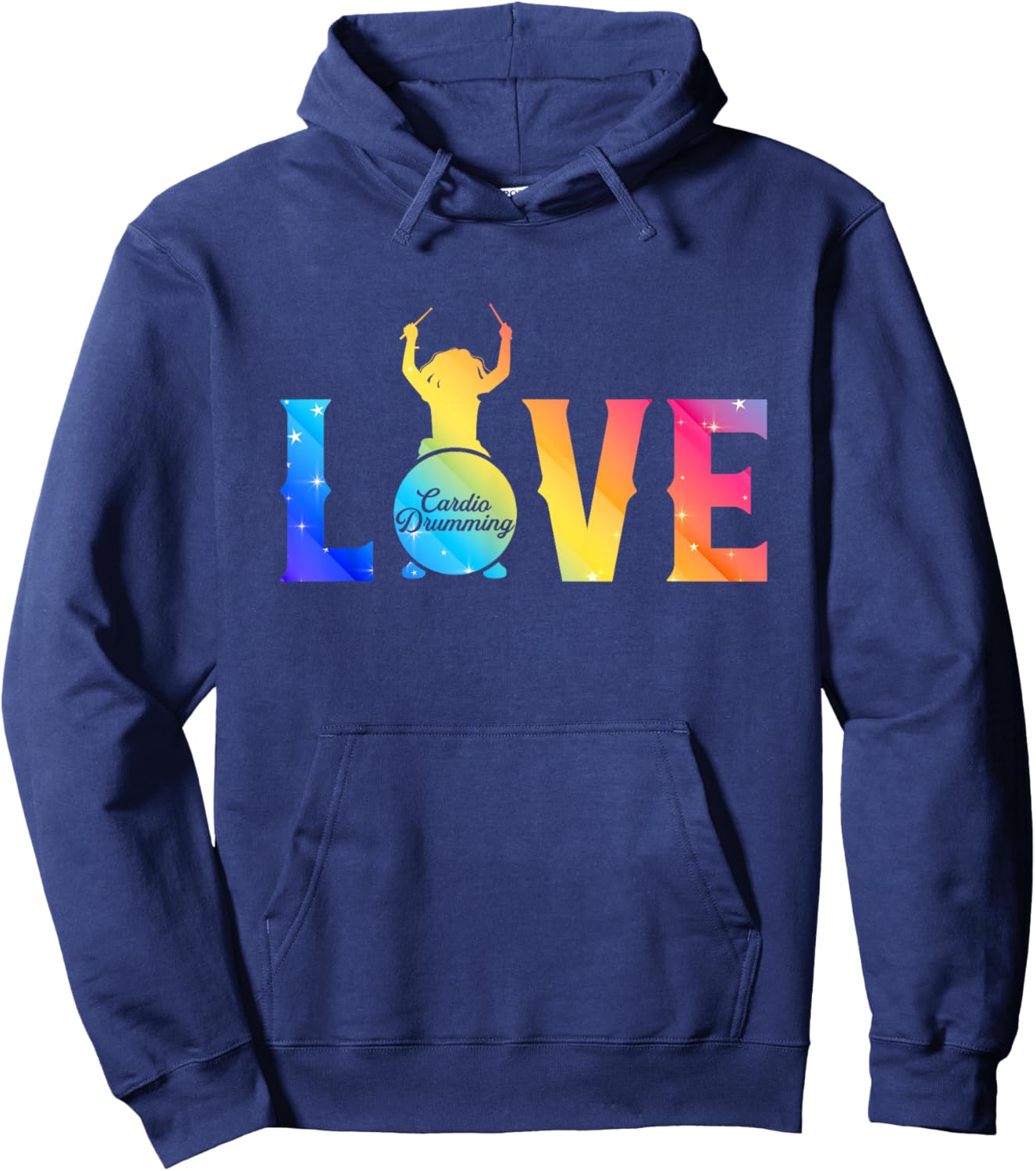 Cardio and gym colored shirt love cardio drumming Hoodie - Hoodie | Navy