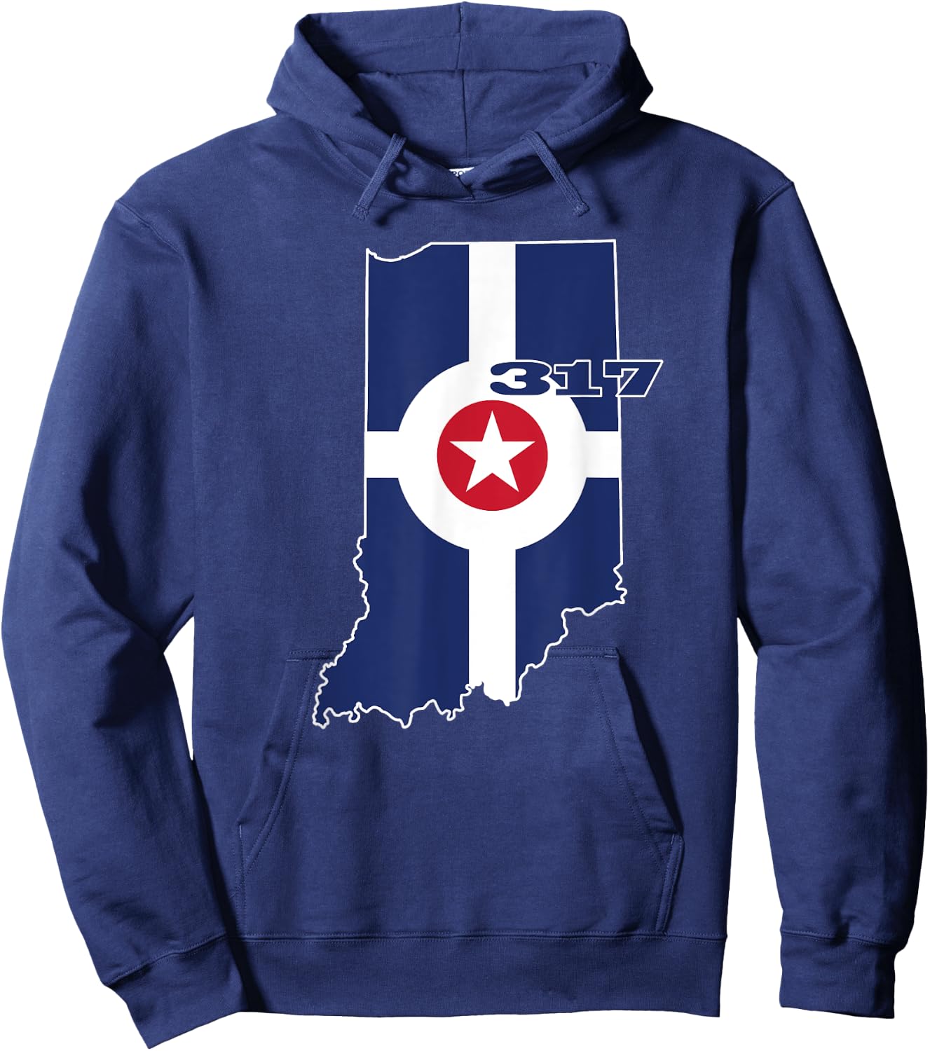 317 Circle City Flag Indianapolis Indiana - Naptown Hoodie - Hoodie | Navy