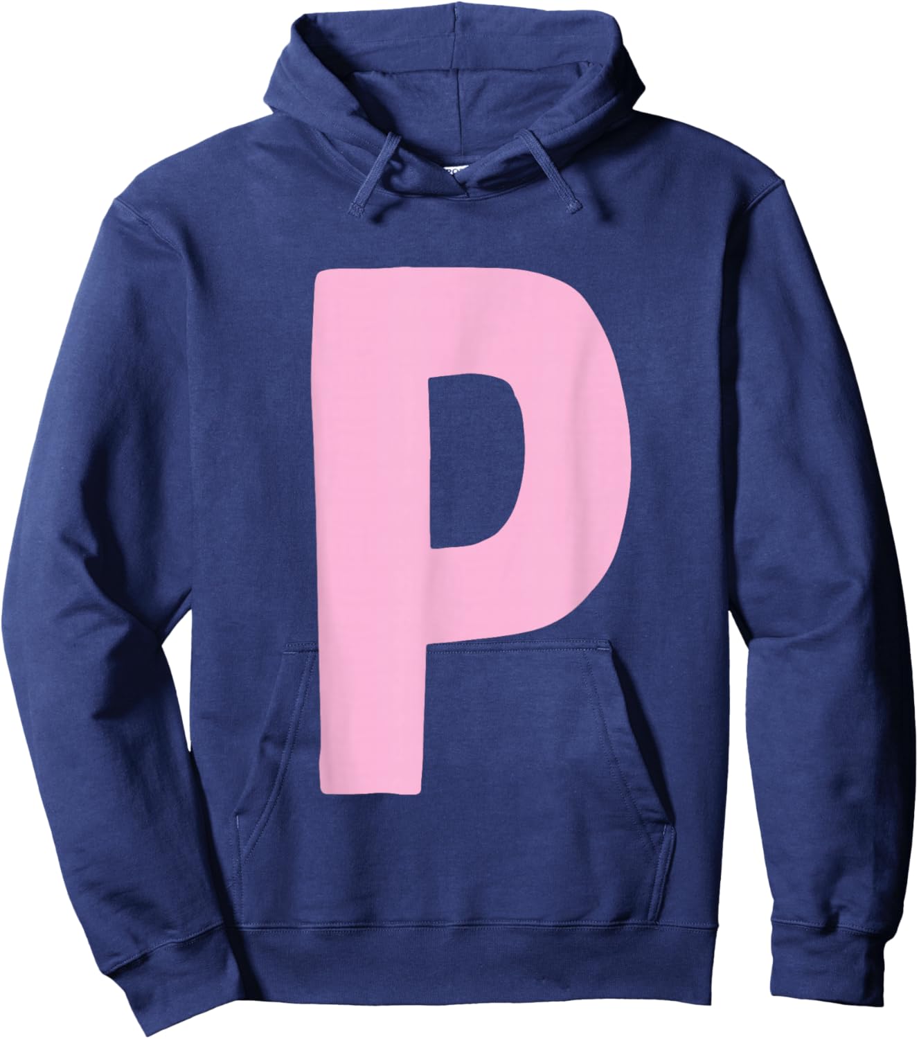 Letter P Big and Bold in Pink Hoodie - Hoodie | Navy