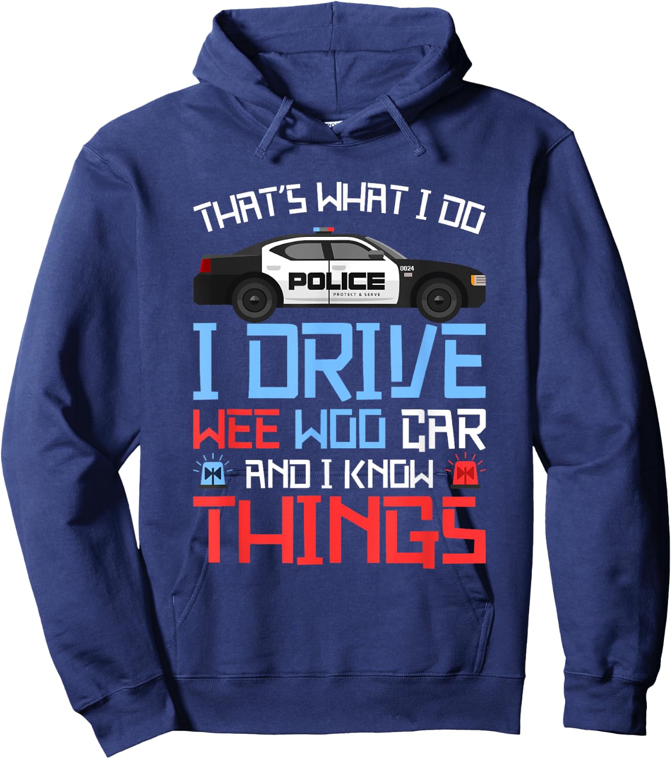 Police car police officer wee woo car design women men Hoodie - Hoodie | Navy