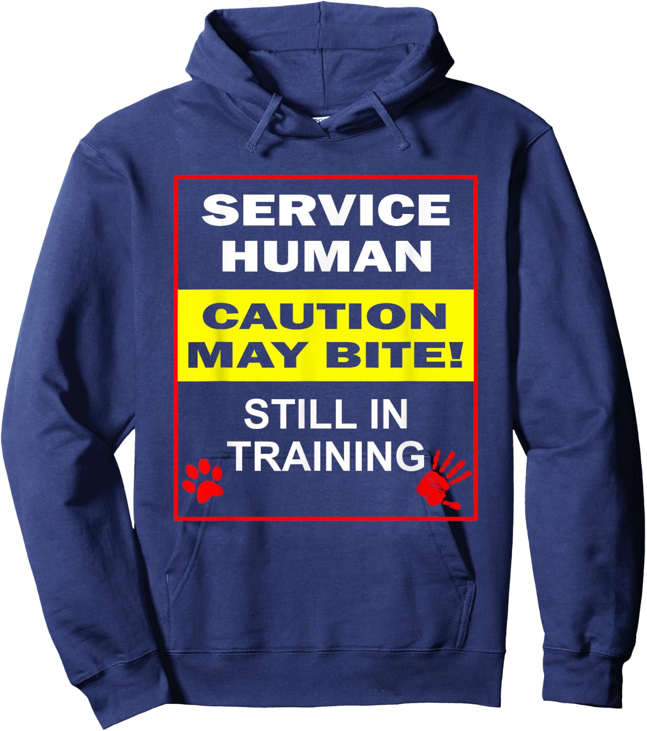Service Dog in Training Funny Human Training Dog Walker Hoodie - Hoodie | Navy