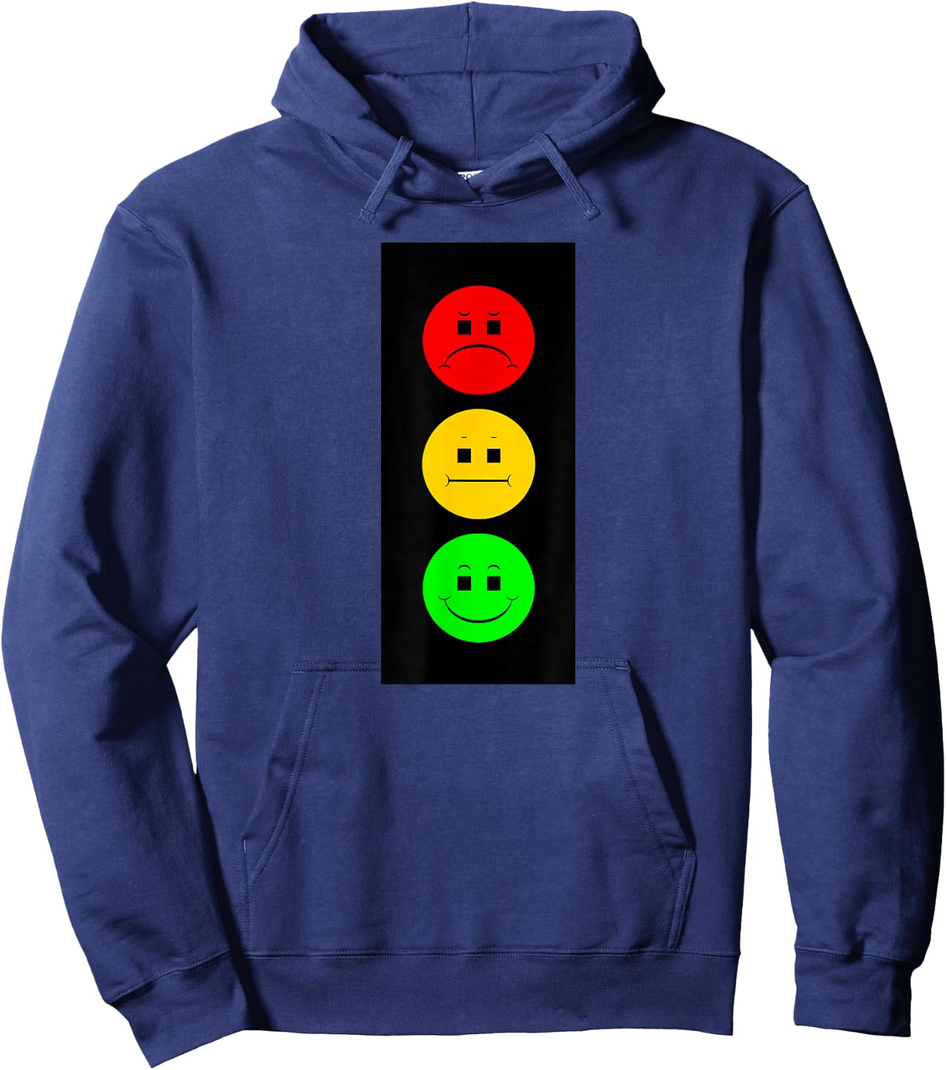 Moody Stoplight Traffic Signal Faces Funny Stop Light Hoodie - Hoodie | Navy