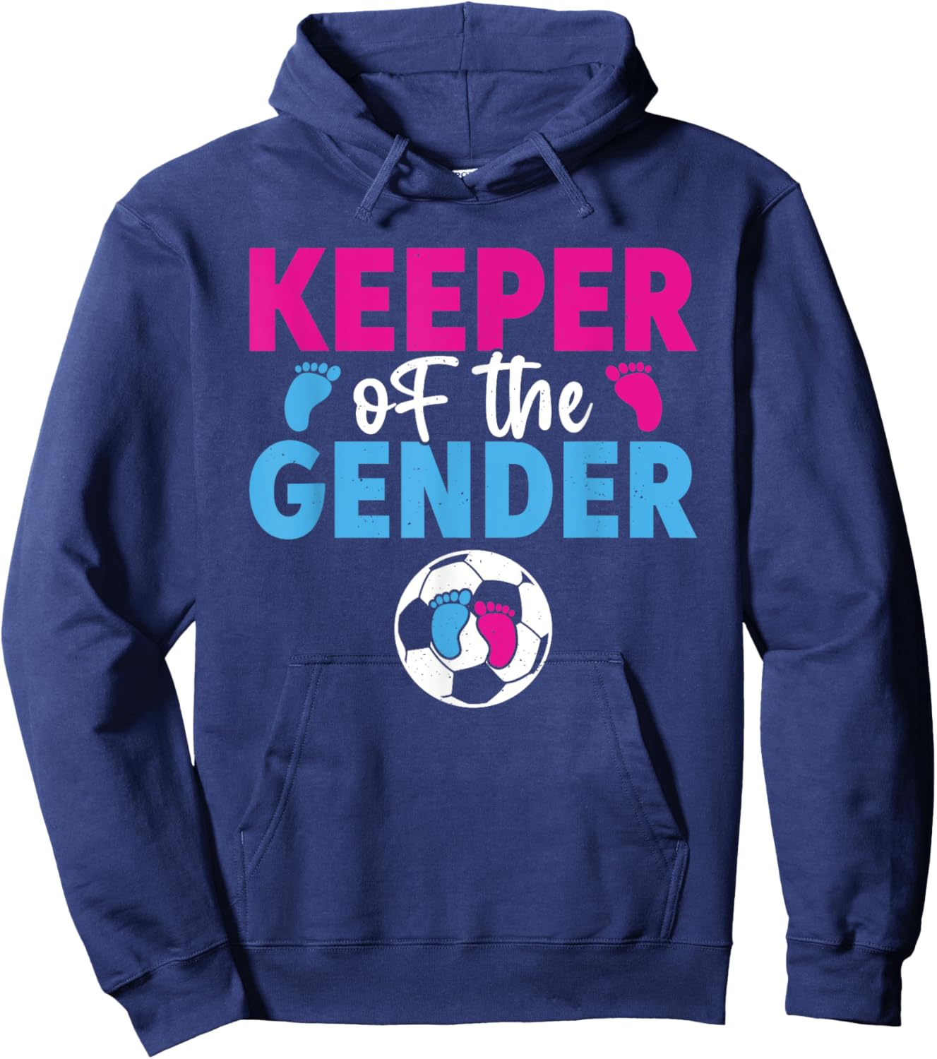 Keeper Of The Gender Soccer Funny Gender Reveal Party Hoodie - Hoodie | Navy