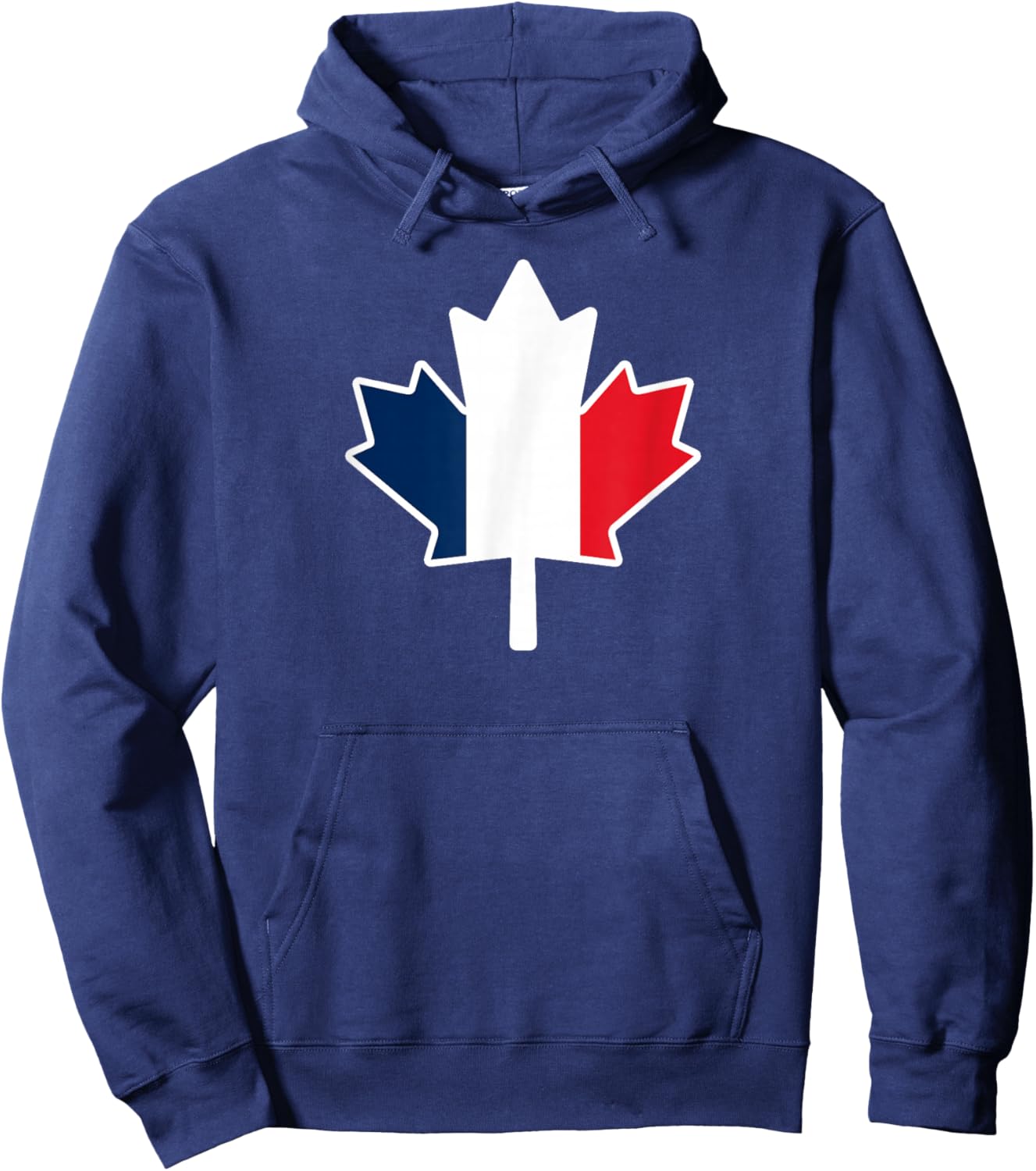 Half Canadian French: Canada France Maple Leaf Flag Mix Hoodie - Hoodie | Navy