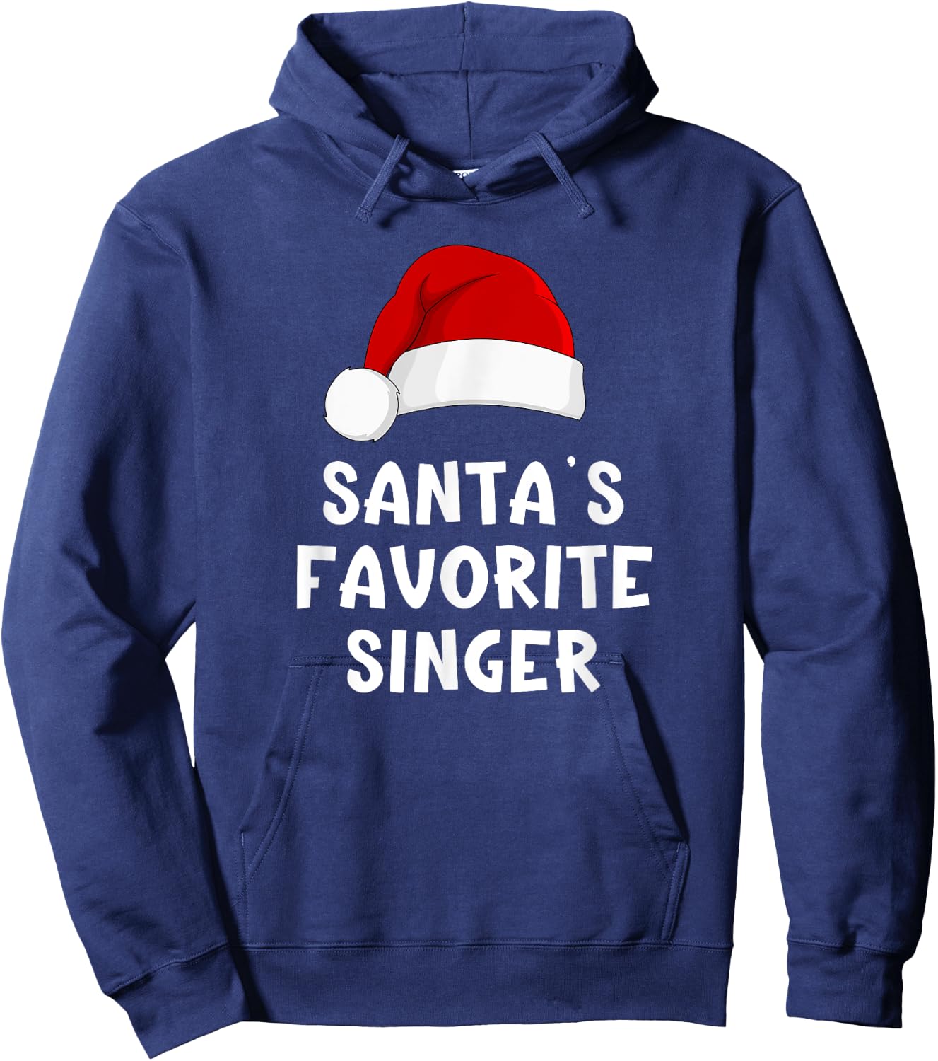 Christmas Santa's Favorite Singer Funny Xmas Pajama Singing Hoodie - Hoodie | Navy