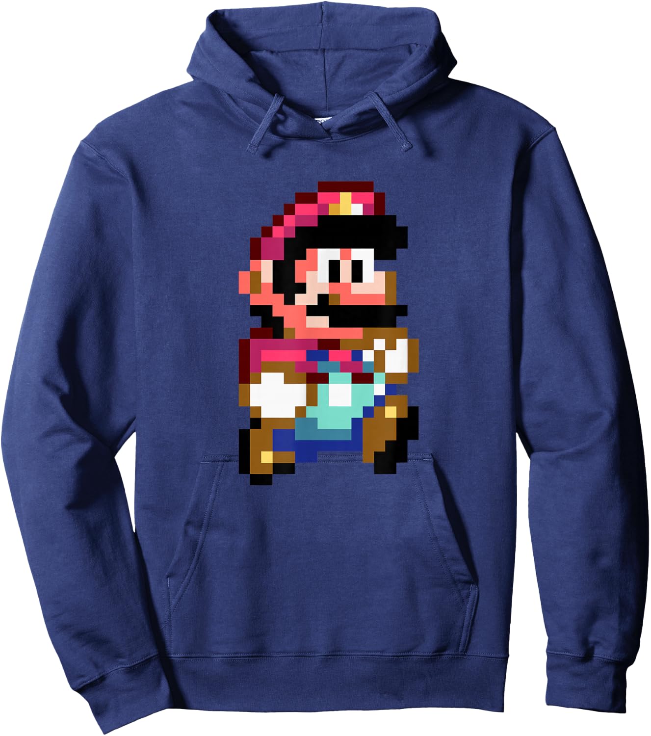 Super Mario Bros Retro Mushroom Kingdom 8-Bit Mario Hoodie - Hoodie | Navy