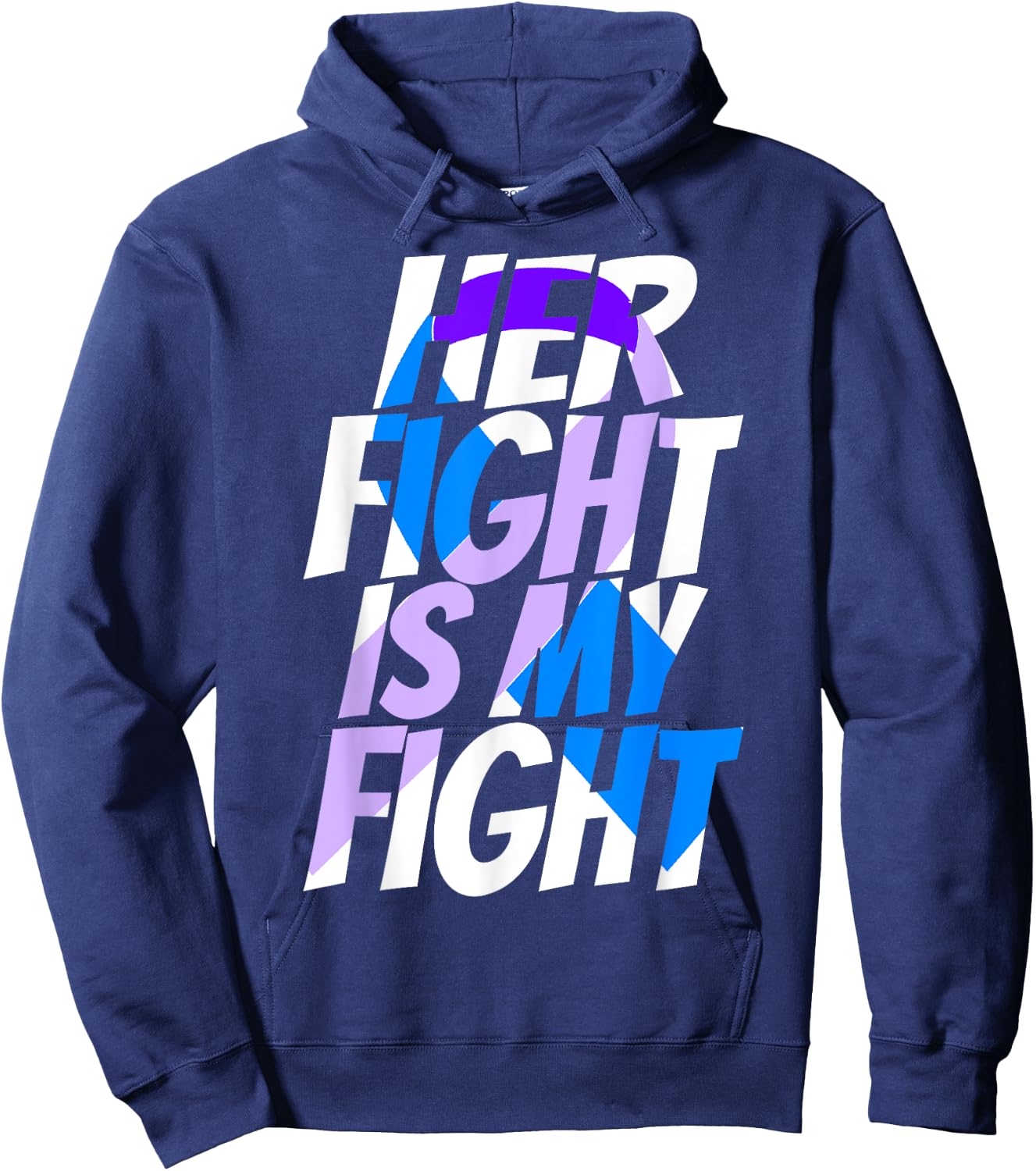 Cute Purple Blue Ribbon Shirt Preeclampsia Awareness Hoodie - Hoodie | Navy