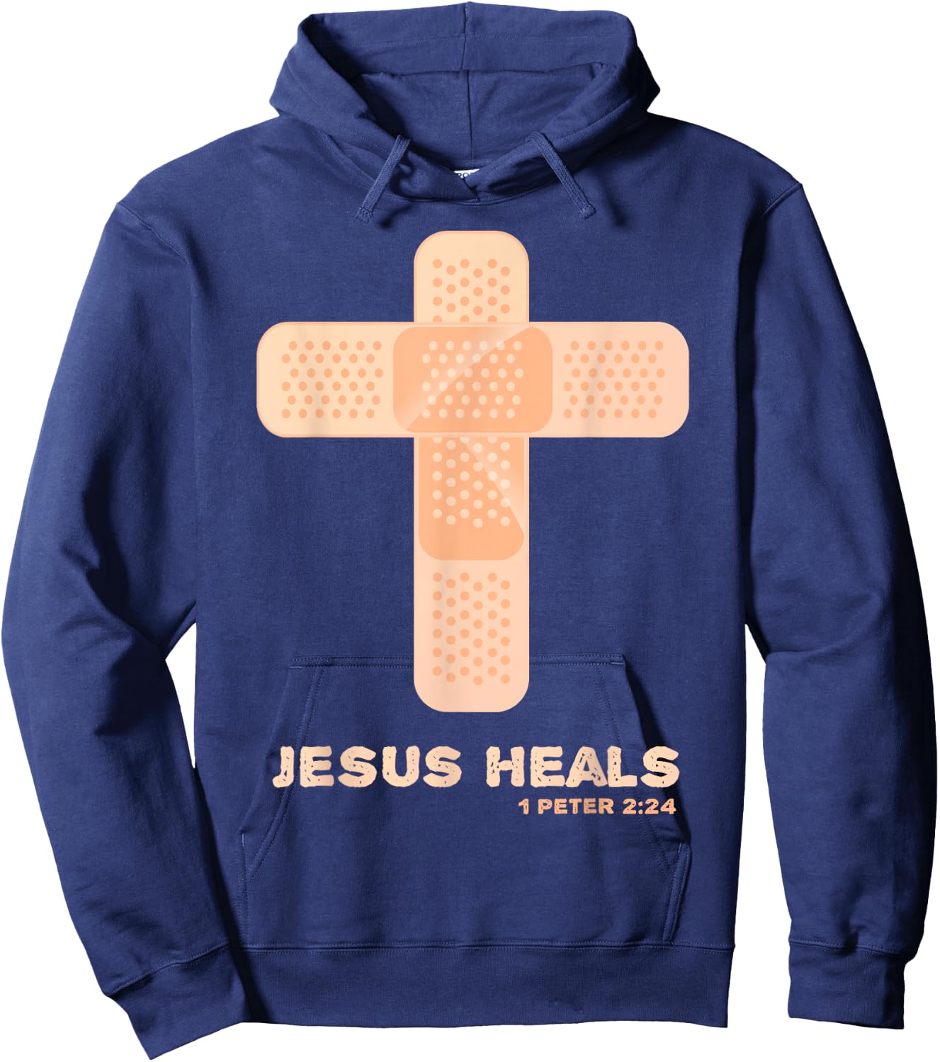 Jesus Heals - Christian Faith Healing Bible Verses 1 Peter 2 Hoodie - Hoodie | Navy