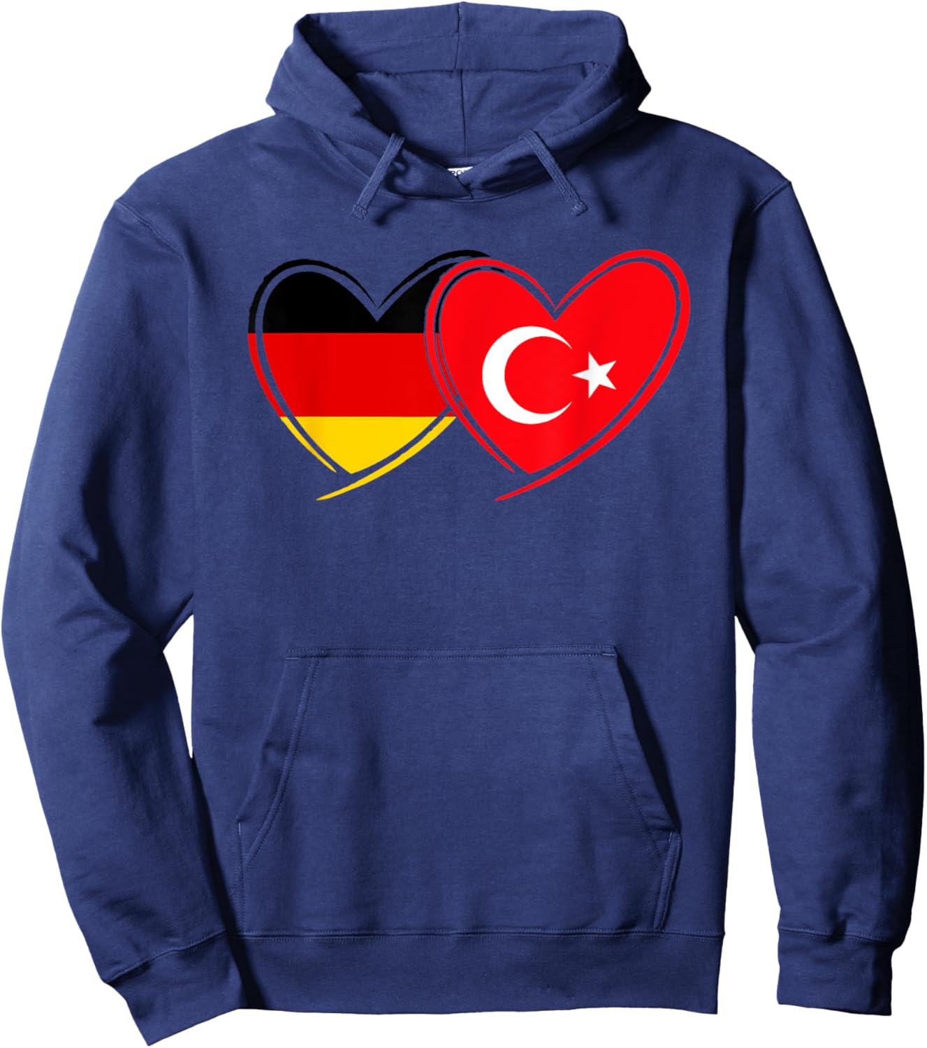 Deutsche Türkische Herz Flagge Deutschland Türkei Hoodie - Hoodie | Navy
