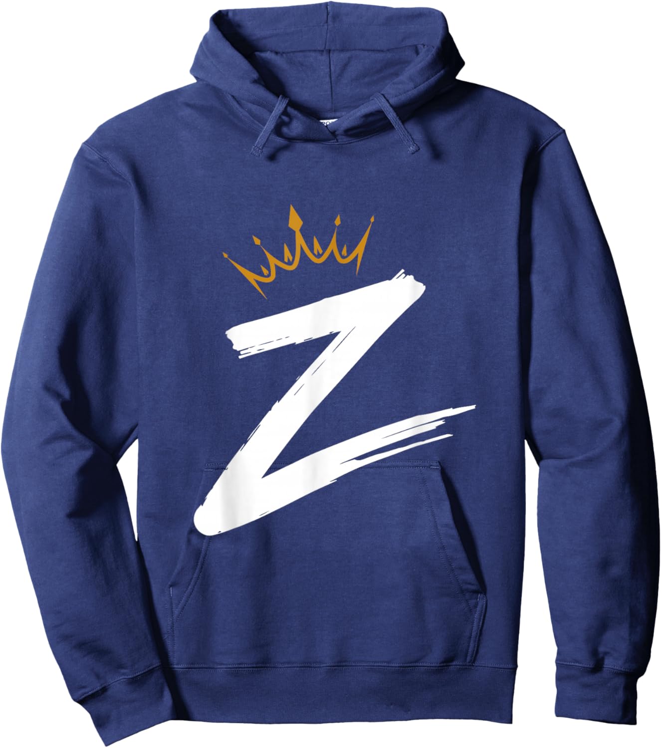 Queen King Letter Z - Favorite Letter With Crown Alphabet Hoodie - Hoodie | Navy