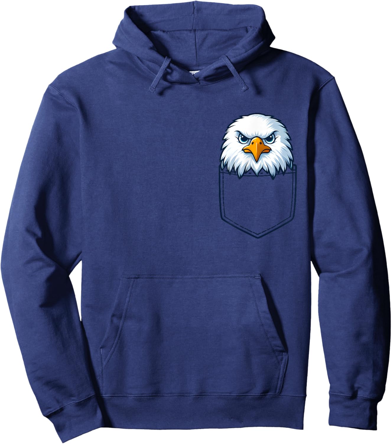 Tiny Patriotic Raptor: Eagle in Your Pocket Women Kids Men Hoodie - Hoodie | Navy