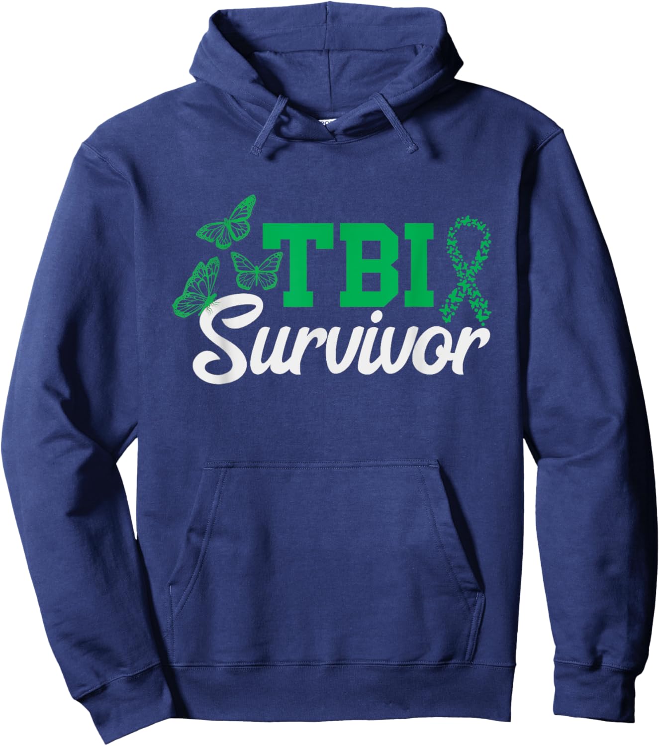 Traumatic Brain Injury Awareness TBI Survivor TBI Warrior Hoodie - Hoodie | Navy