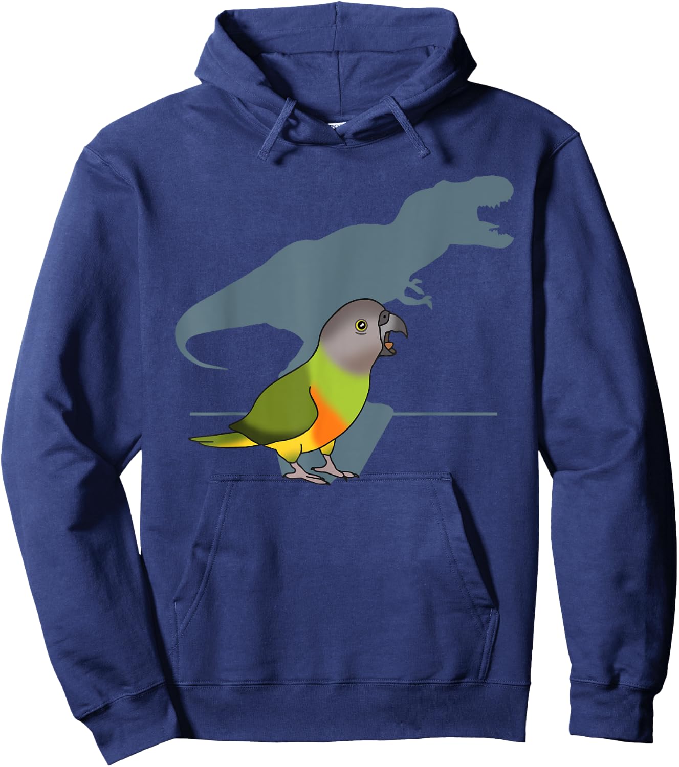 T-rex Senegal Parrot, Birb memes, Funny Dinosaur Parrot Hoodie - Hoodie | Navy