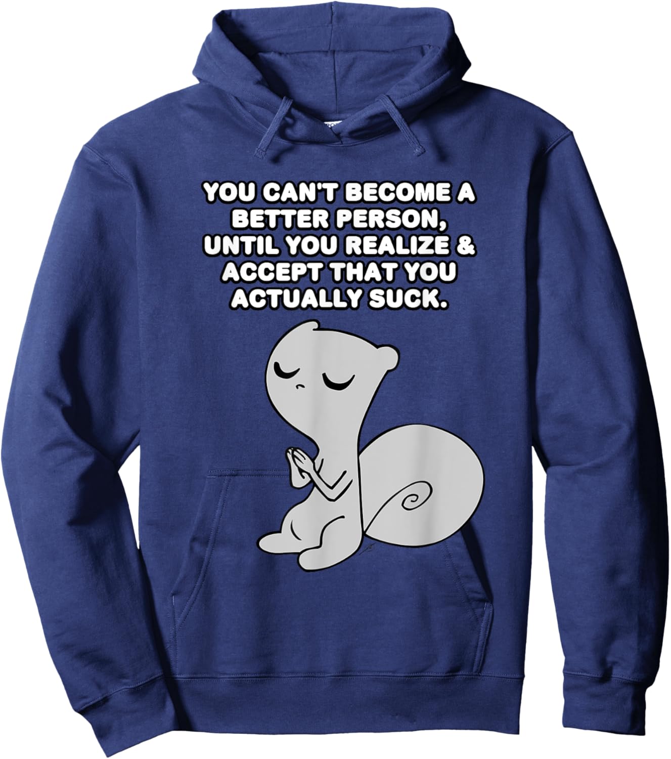 iLL WiLL PrEss, LLC Better Person Foamy The Squirrel -Adults Black 3XL Hoodie - Hoodie | Navy
