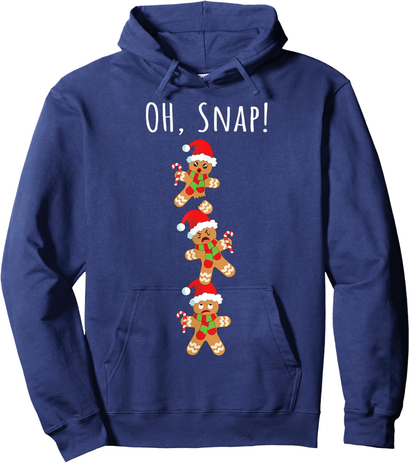 Gingerbread Man Oh Snap Christmas Funny Cookie Baking Hoodie - Hoodie | Navy