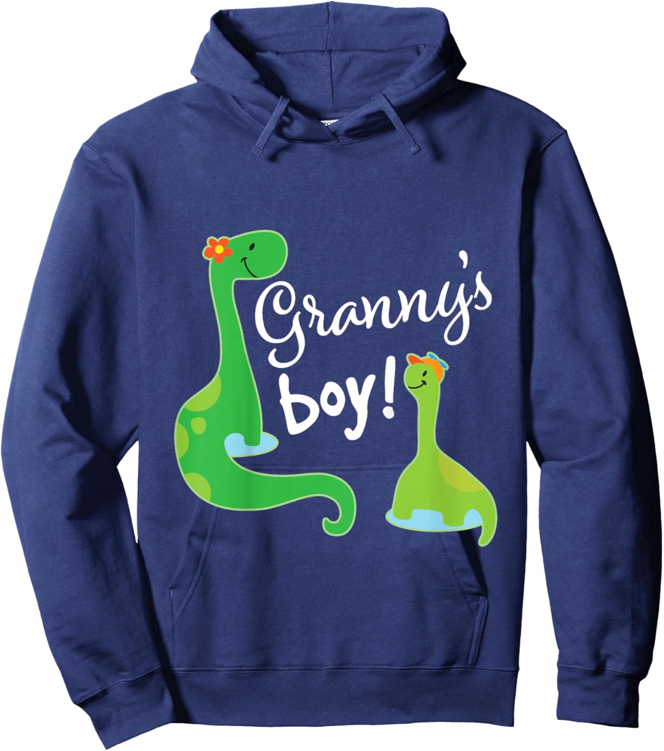 Kids Grannys Boy Grandson Dinosaur Hoodie - Hoodie | Navy