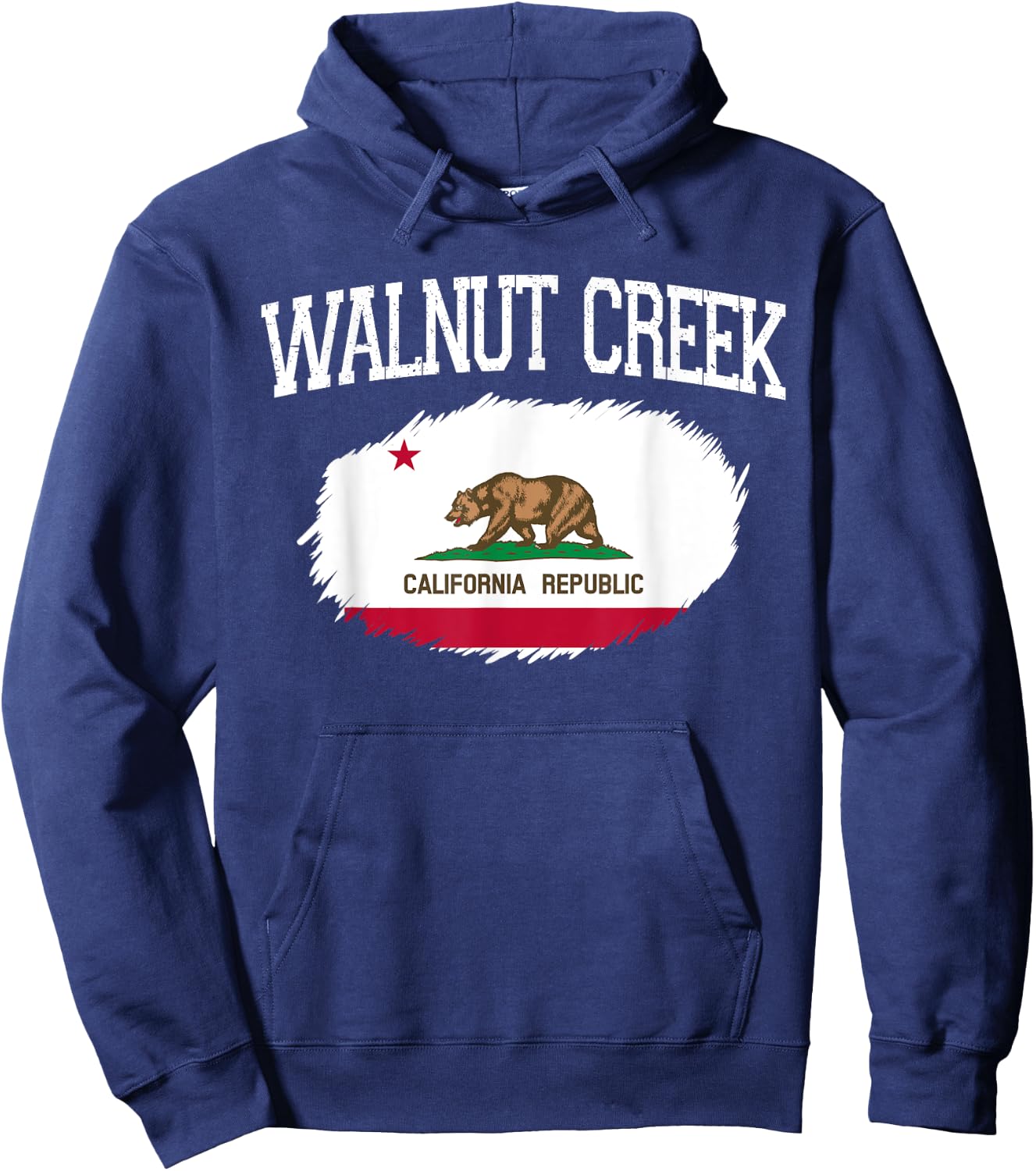 WALNUT CREEK CA CALIFORNIA Flag Vintage USA Sports Men Women Hoodie - Hoodie | Navy