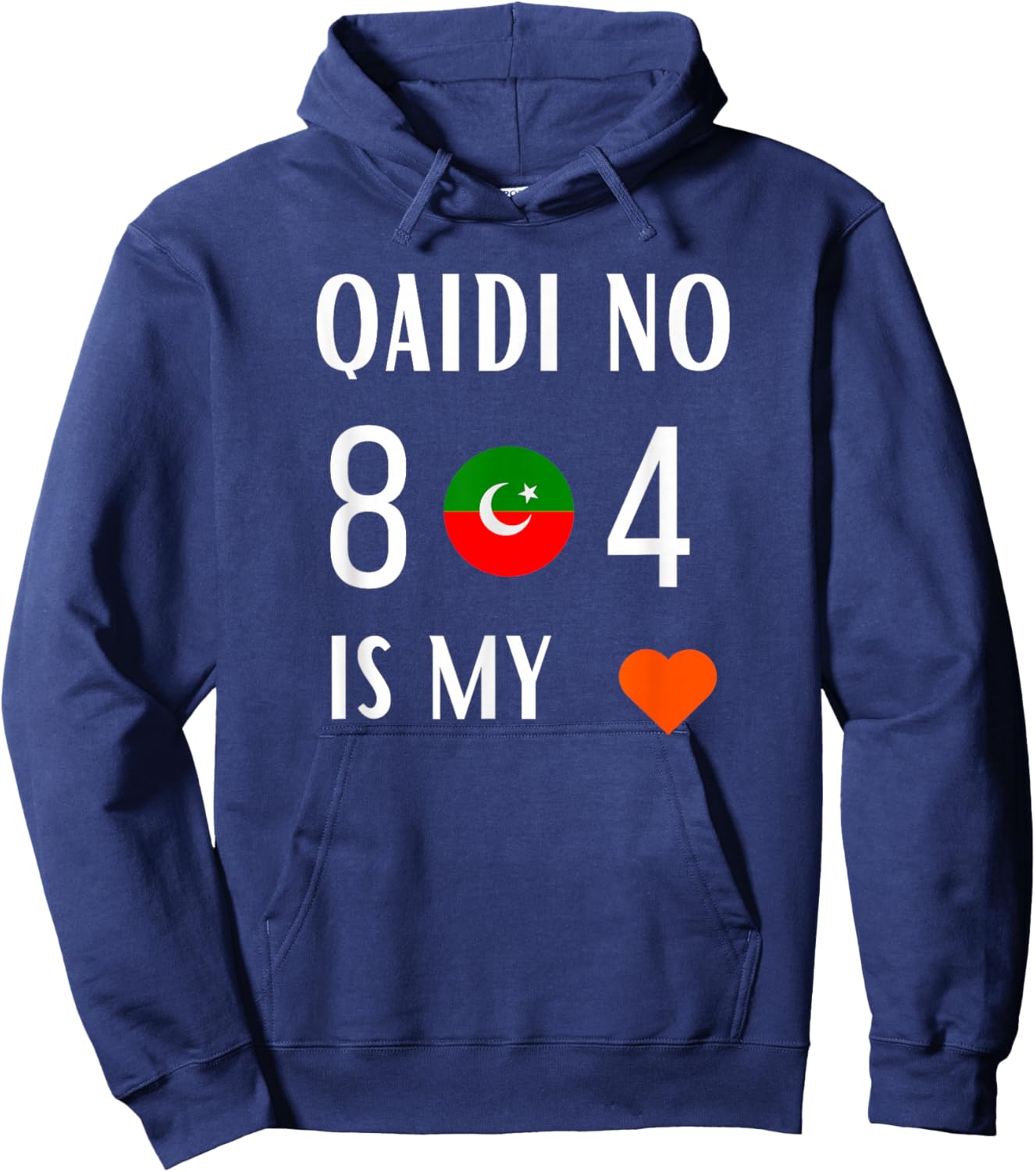 Imran Khan Number Qaidi No 804 is Our Love Pti Supporter Hoodie - Hoodie | Navy