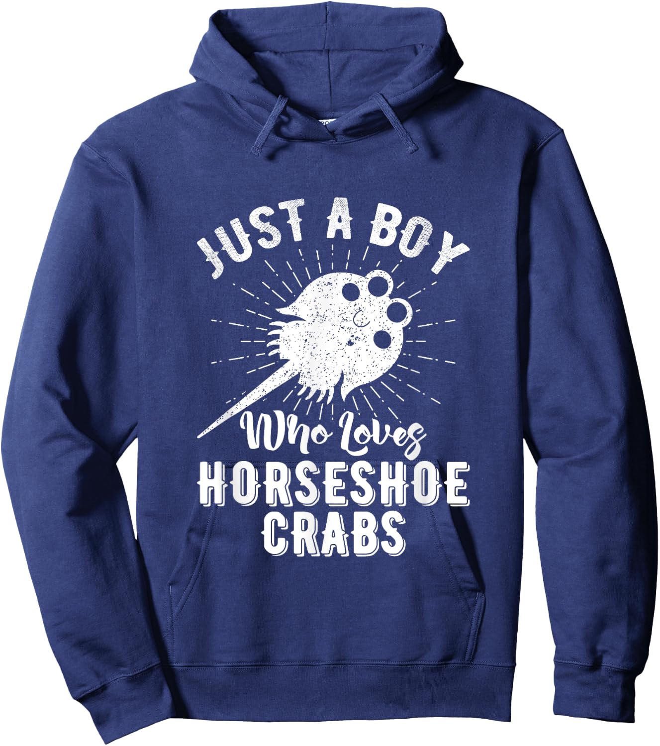 Just A Boy Who Loves Horseshoe Crabs Xiphosura Encycloart Hoodie - Hoodie | Navy