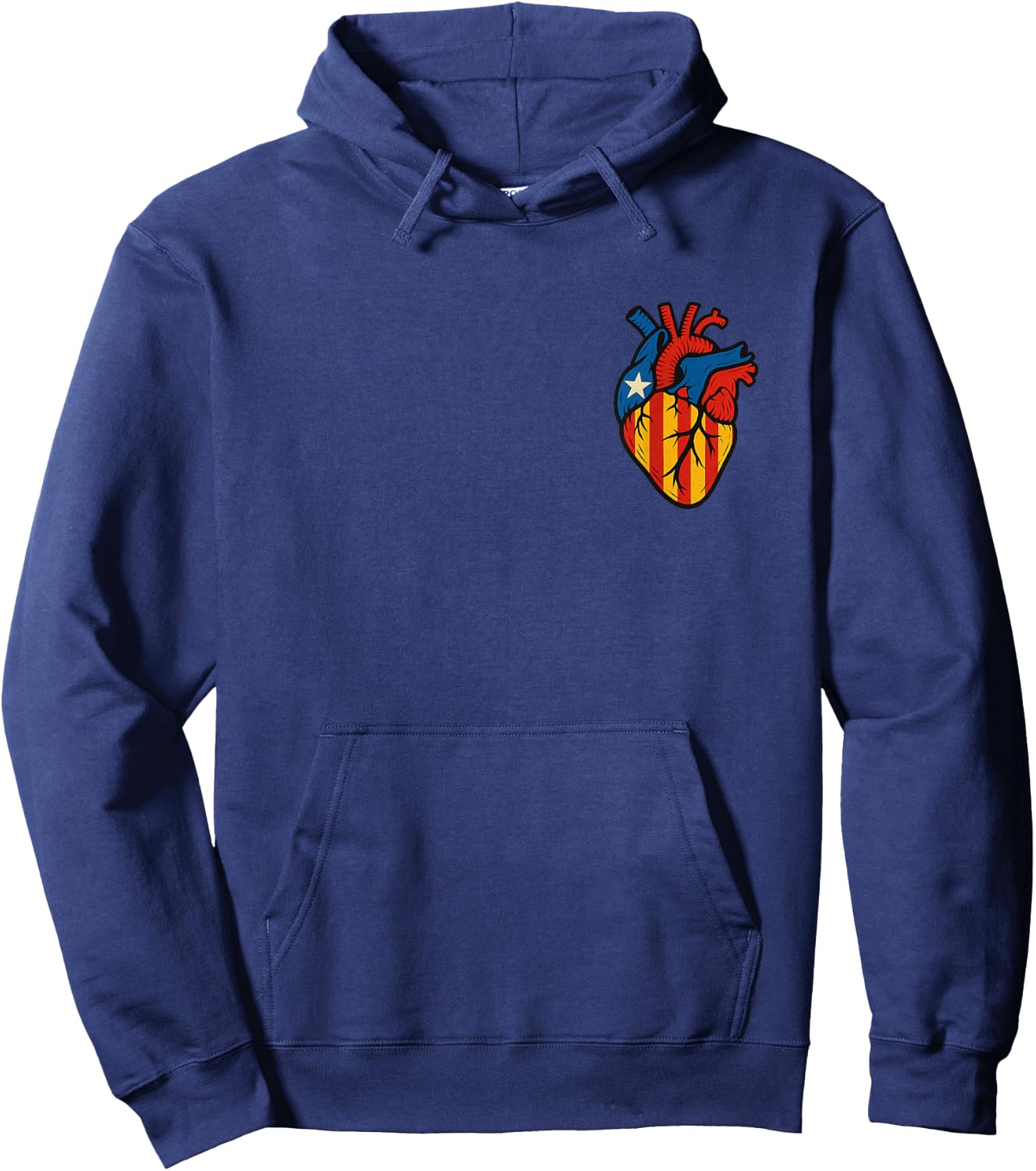 Catalonia Style Heart - Senyera Design Spain Hoodie - Hoodie | Navy