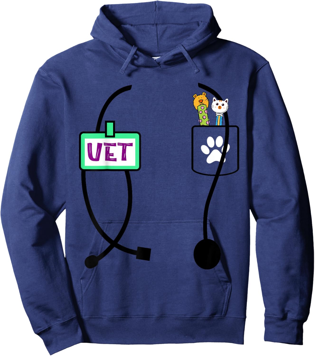Veterinarian Costume Boys Girls Kids Animal Doctor Vet Hoodie - Hoodie | Navy