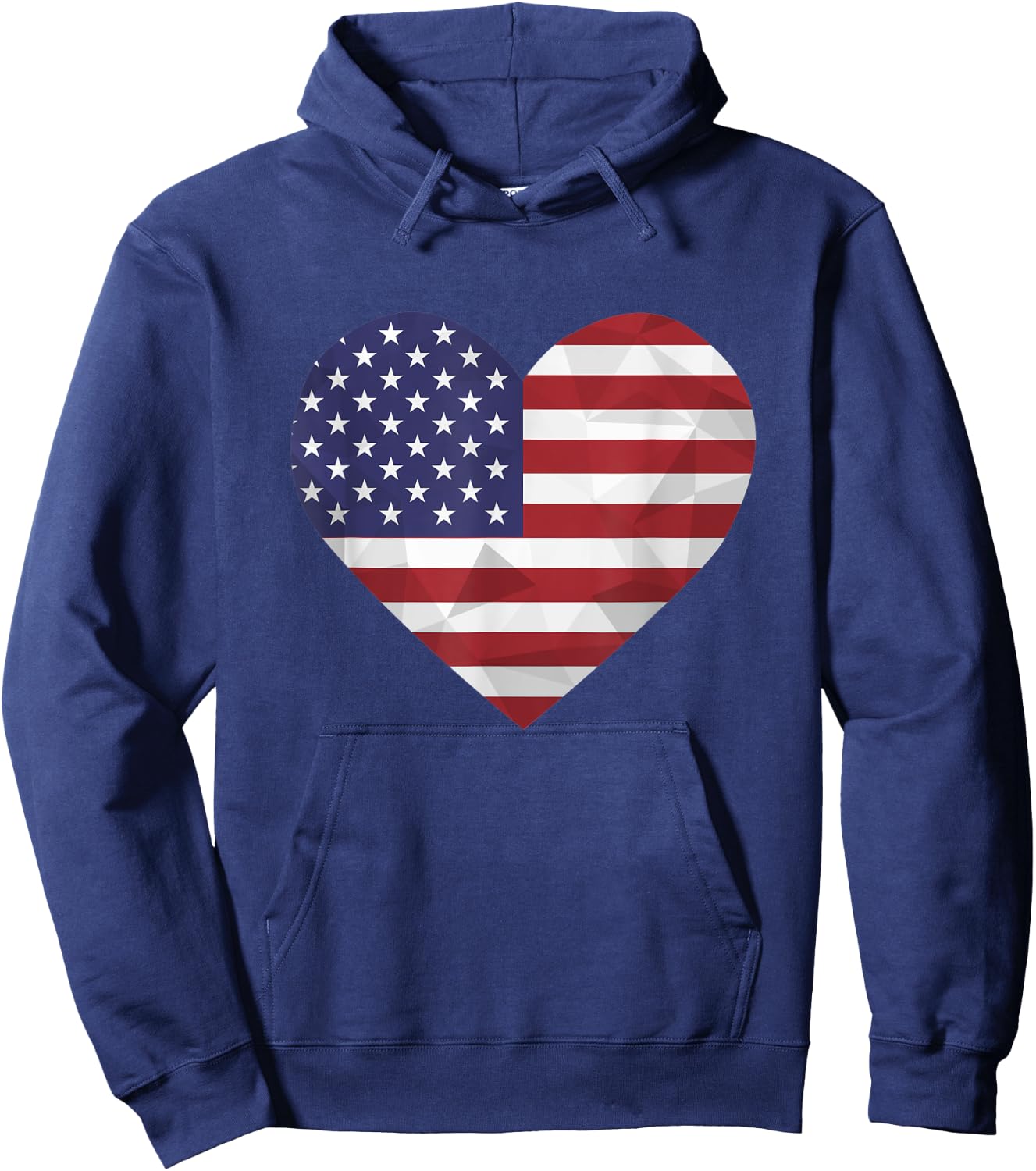 I Love United States of America Flag Heart Low Poly American Hoodie - Hoodie | Navy