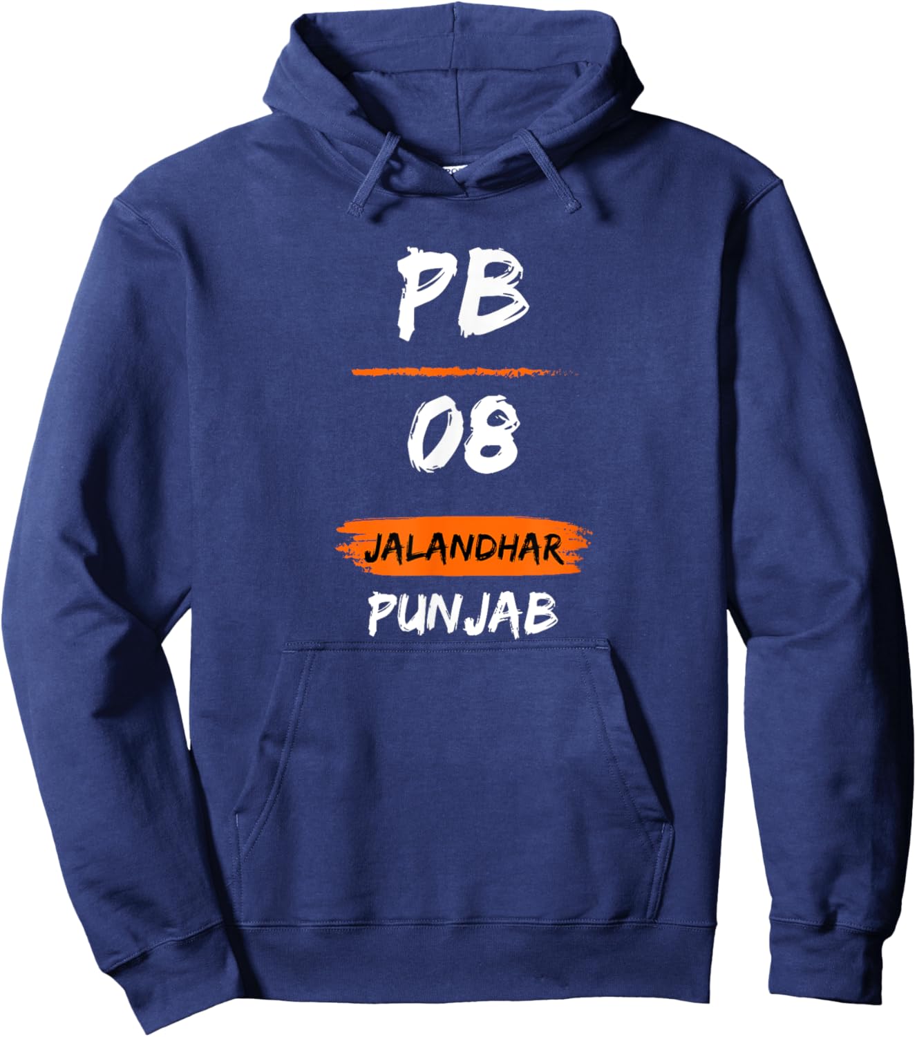 Jalandhar PB08 Car Number Funny Punjab Graphic Punjabi Hoodie - Hoodie | Navy