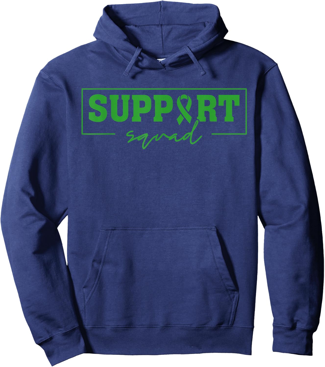 Support Squad Liver Cancer Awareness Green Ribbon Hoodie - Hoodie | Navy