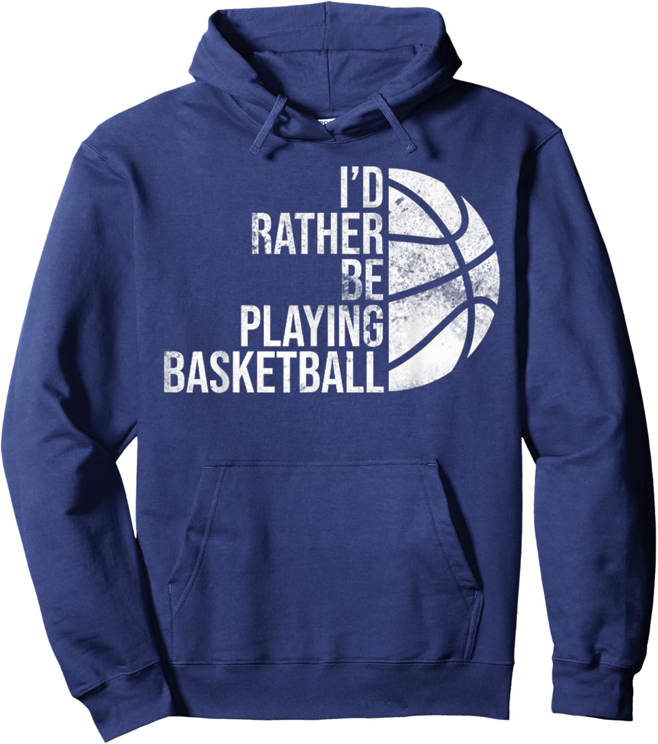 Vintage I'd Rather Be Playing Basketball Present For People Hoodie - Hoodie | Navy