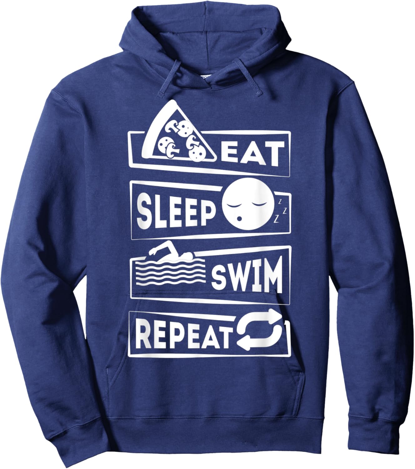 Eat Sleep Swim Repeat Swimming Hoodie - Hoodie | Navy