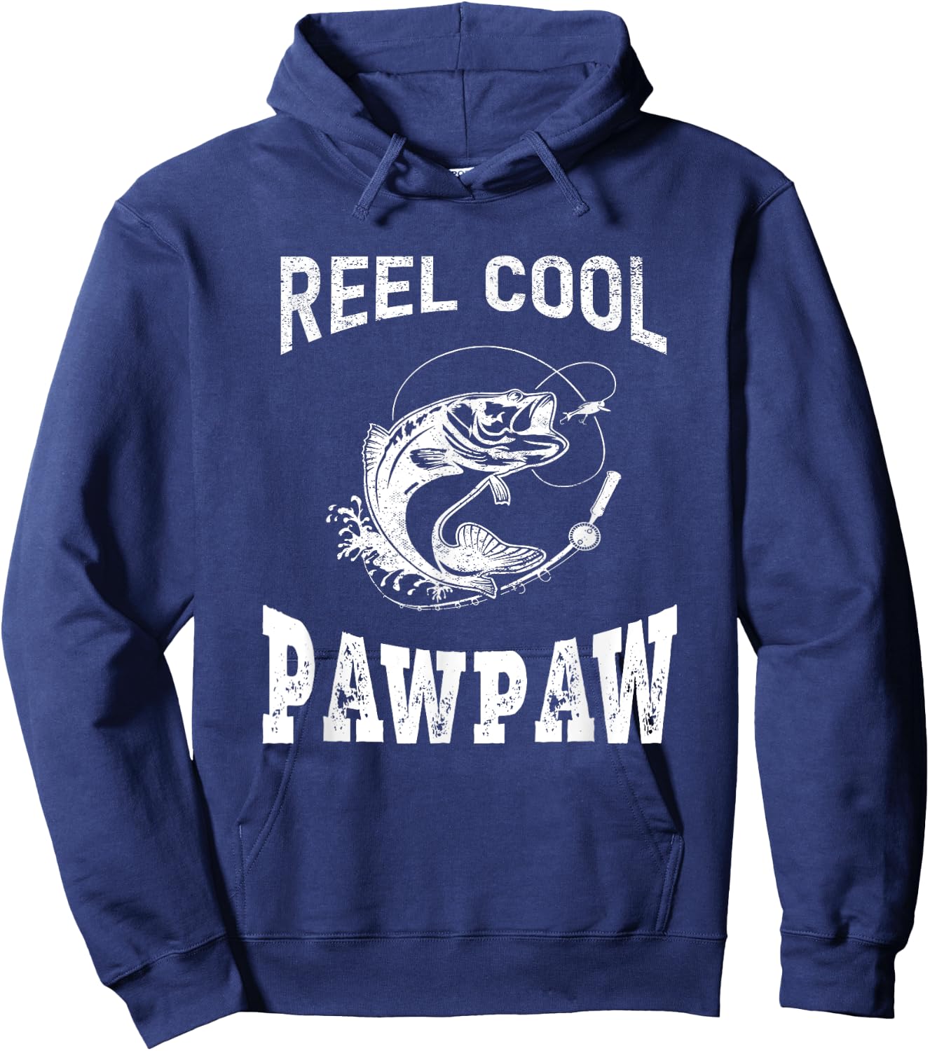 reel cool Pawpaw fisherman grandpa father's day Fishing gift Hoodie - Hoodie | Navy