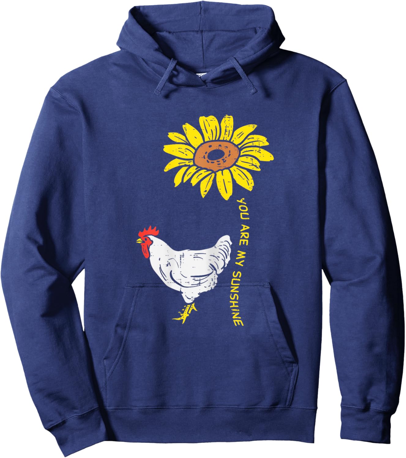 Sunshine Sunflower Chicken Farm Animal Farming Farmer Gift Hoodie - Hoodie | Navy