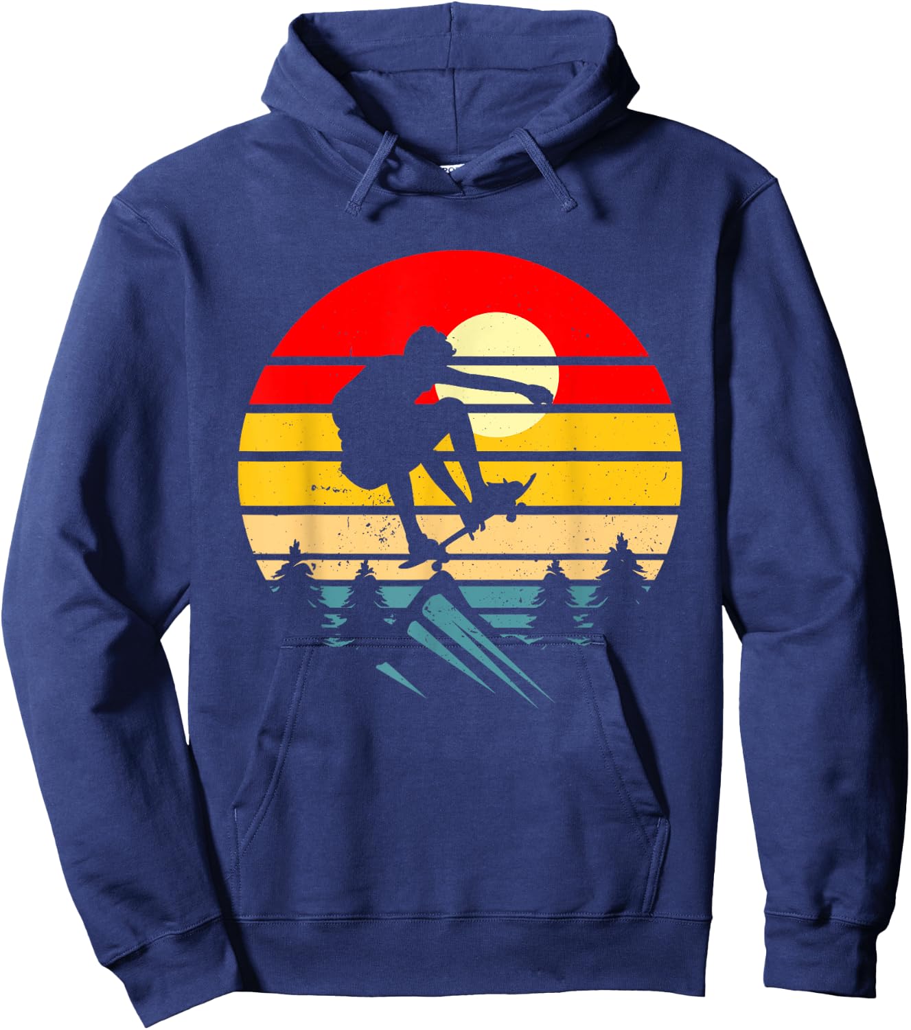 Skateboarder Retro Skateboard Vintage Skateboarding Skater Hoodie - Hoodie | Navy