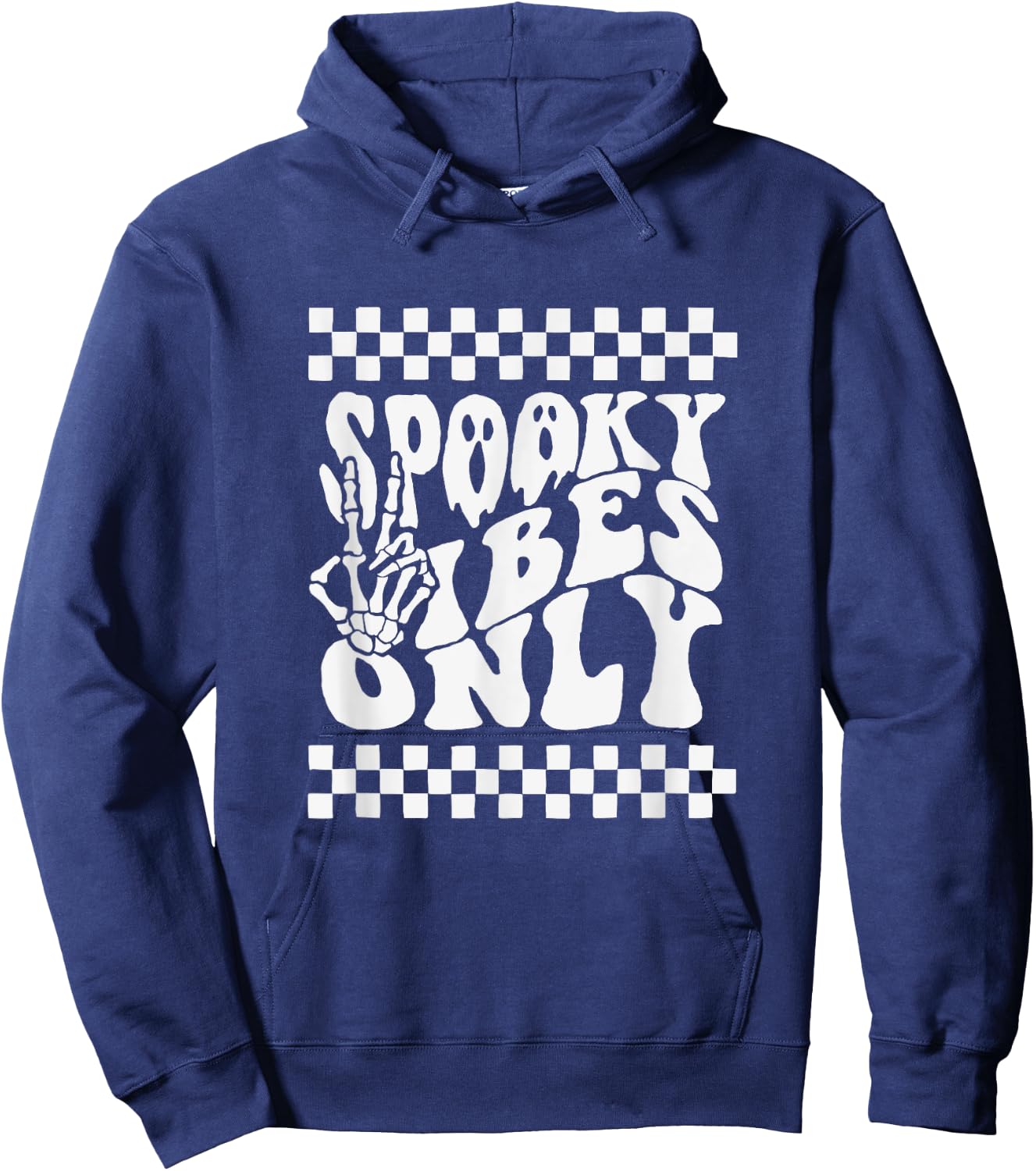 Spooky Vibes Only Halloween Retro Ghosts 80s Party Hoodie - Hoodie | Navy