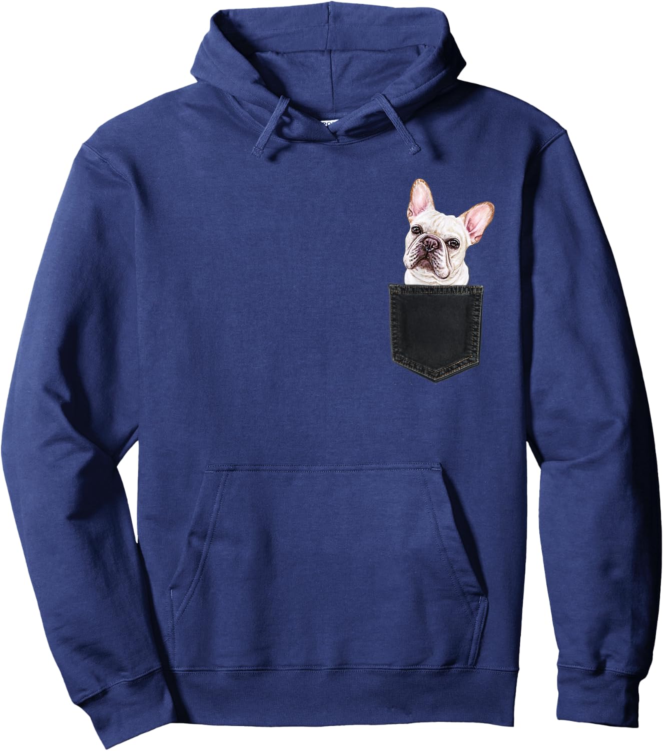 FRENCHIE Dog in Chest Pocket Dog In A Pocket Gift Women Girls Kids Hoodie - Hoodie | Navy