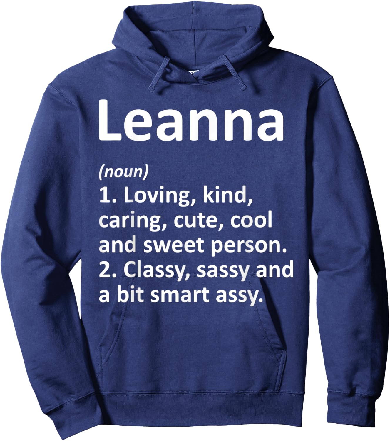 LEANNA Definition Personalized Name Funny Birthday Gift Hoodie - Hoodie | Navy