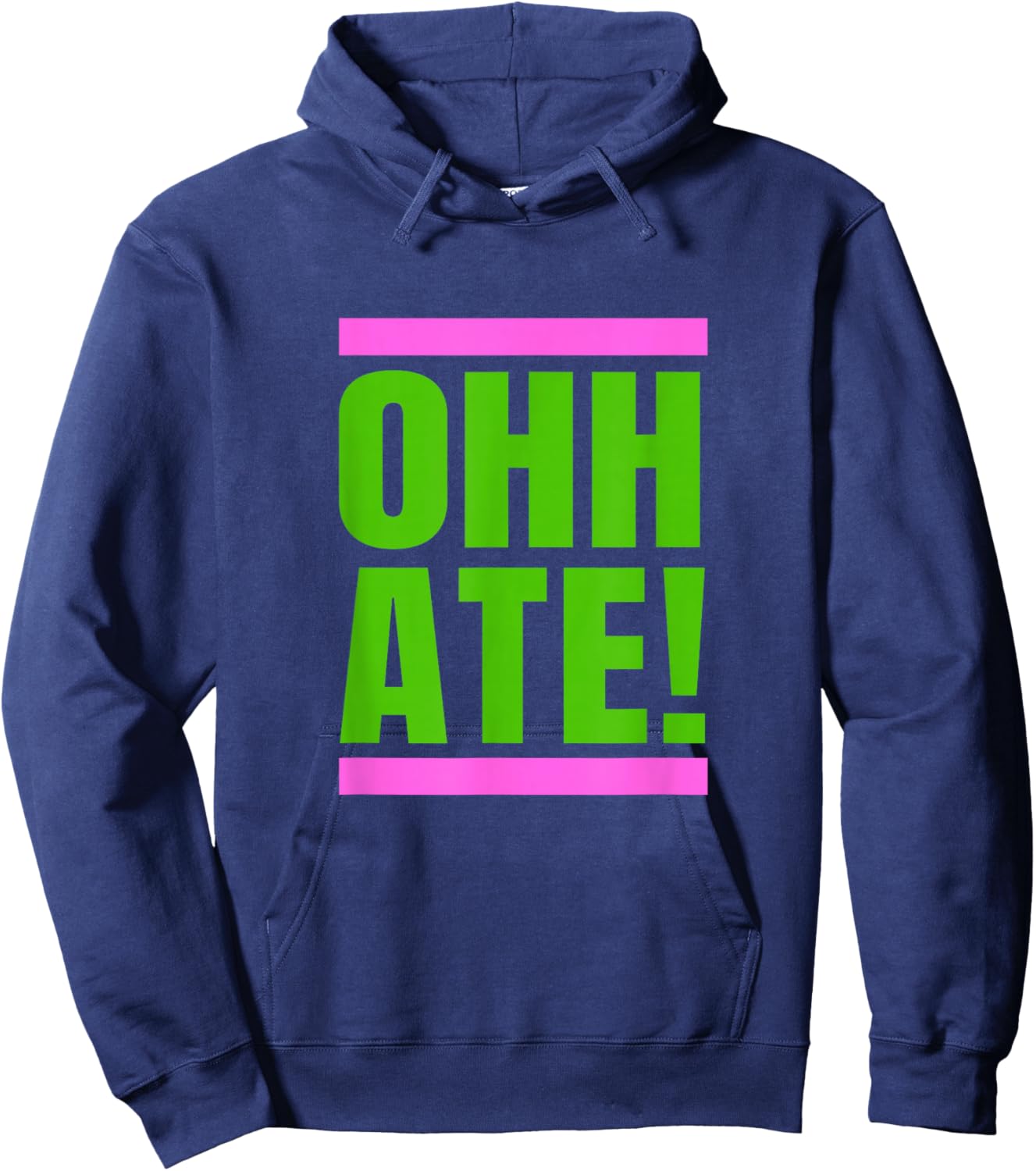 Pink and Green Ohh Ate! 08 Pink & Green Color Hoodie - Hoodie | Navy
