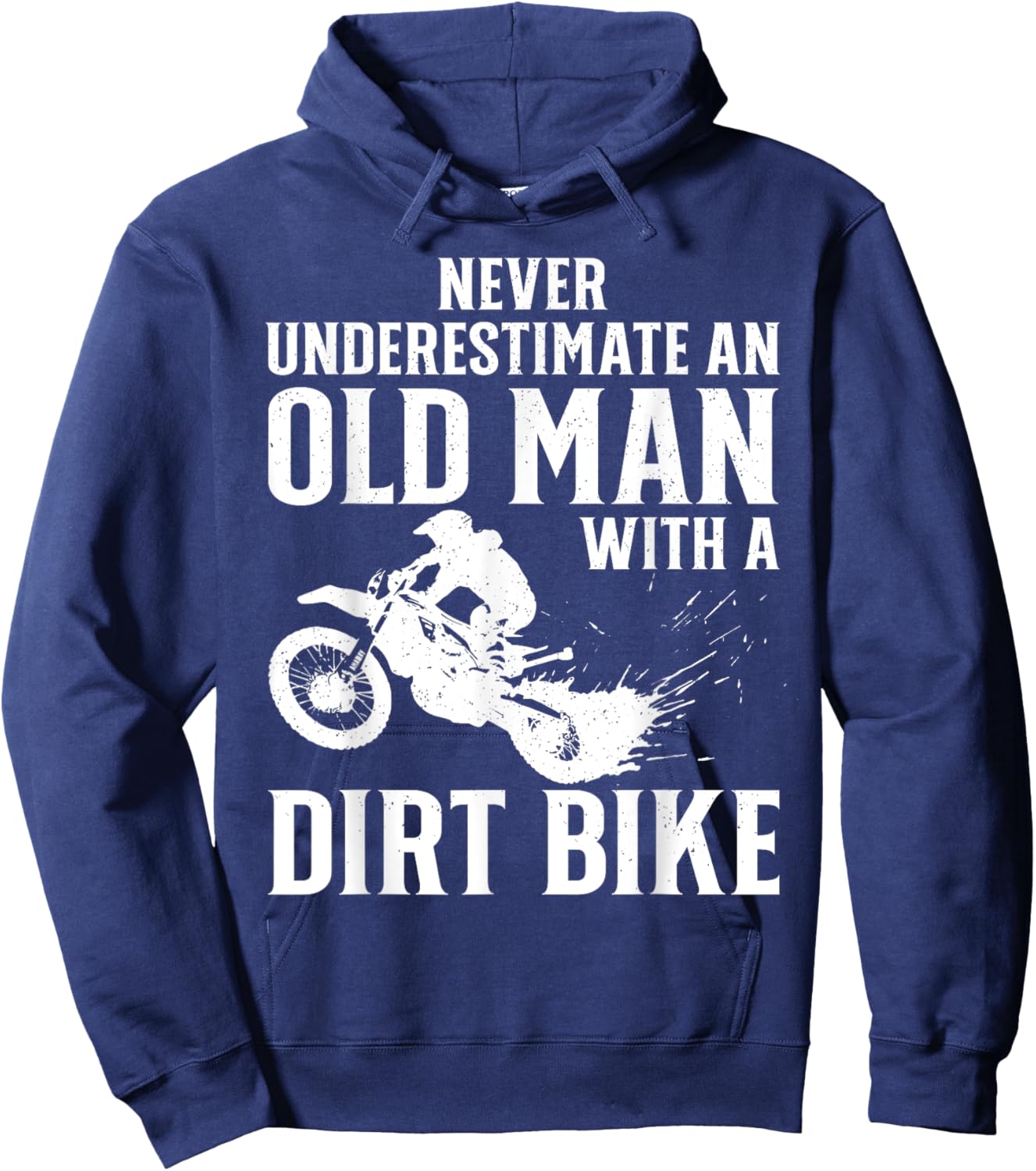 Funny Dirt Bike Art For Dirtbike Lover Men Grandpa Motorbike Hoodie - Hoodie | Navy