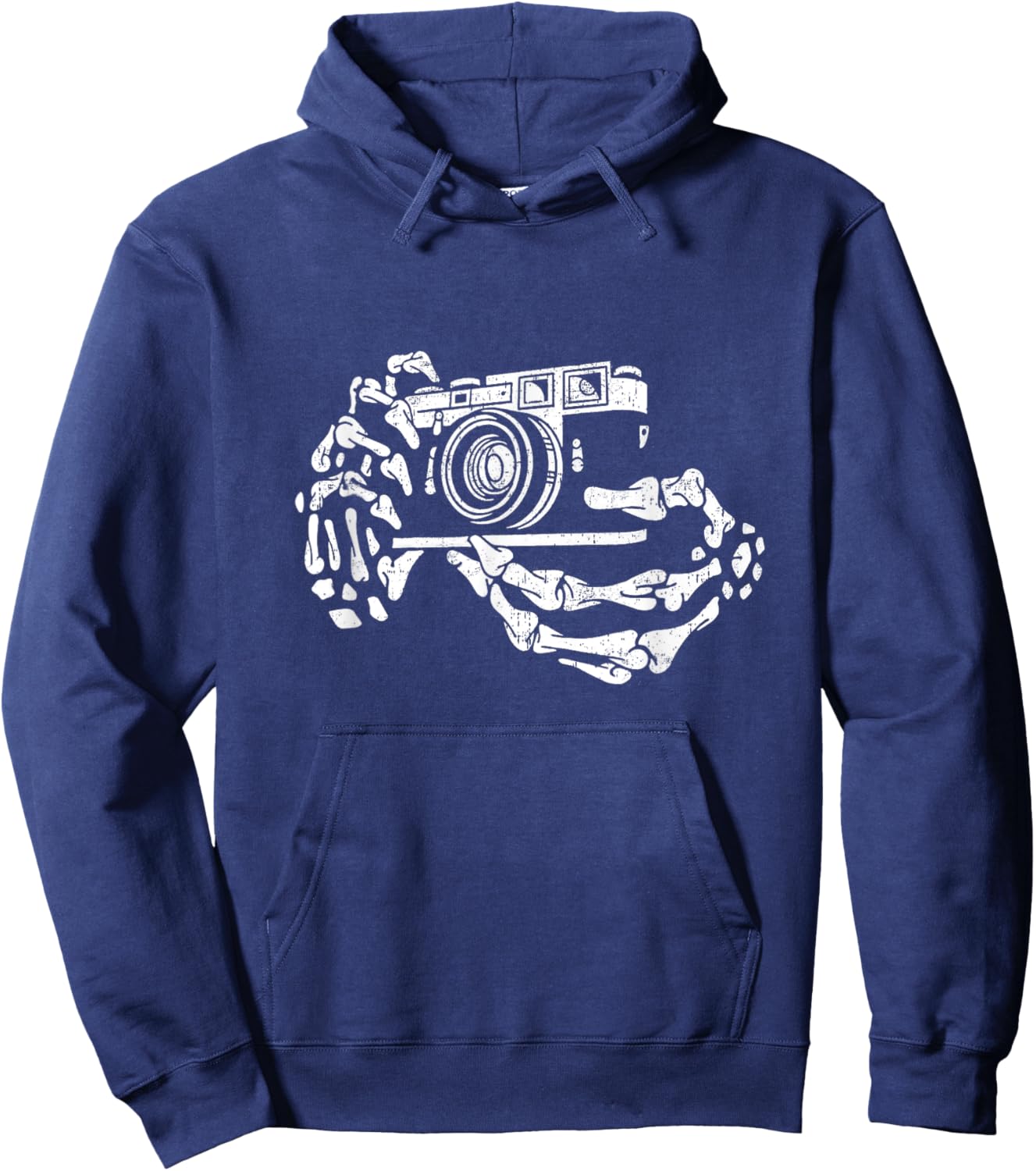 Skeleton Photographer Hand Funny Costume Halloween Hoodie - Hoodie | Navy