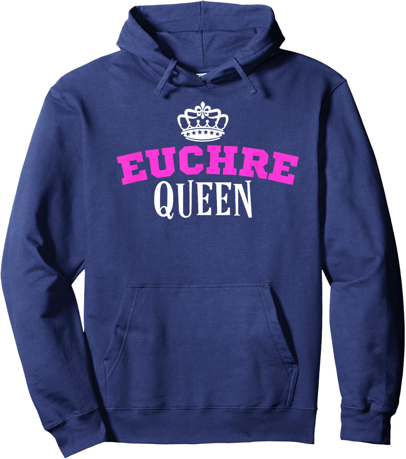 Euchre Card Game Queen Mom Gift Aunt Hearts Clubs Hoodie - Hoodie | Navy